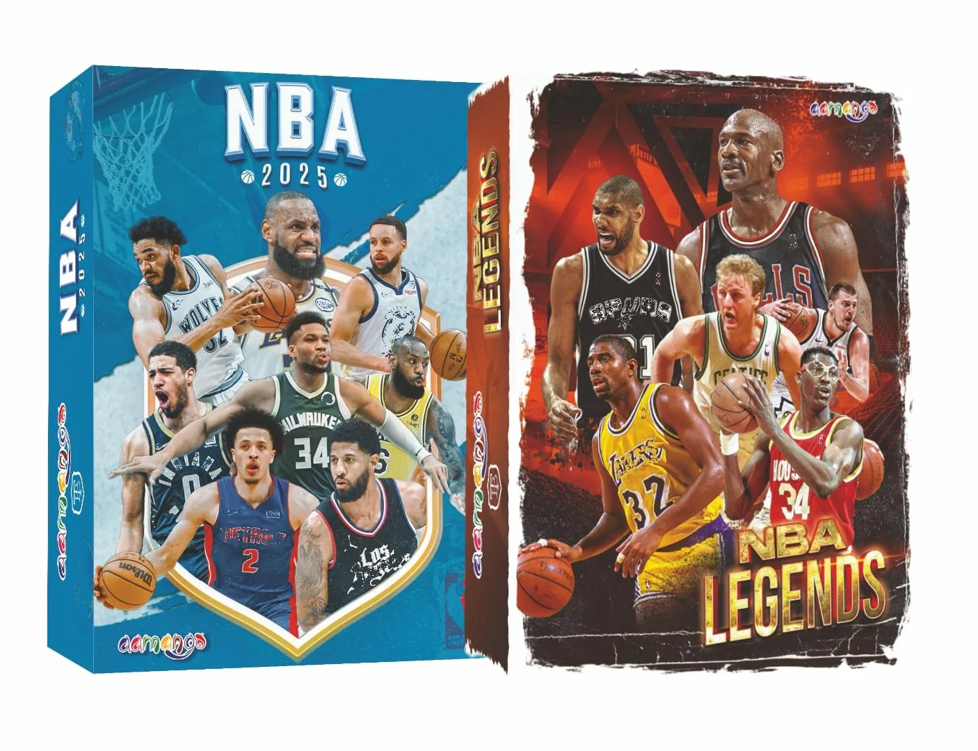 Aamango Carte NBA Trump – Confezione combo (NBA Legends + NBA Stars edizione 2025) | Gioco di carte Trump da collezione a 2 mazzi con Michael Jordan, Lebron James, Stephen Curry, Kobe Bryant e altro