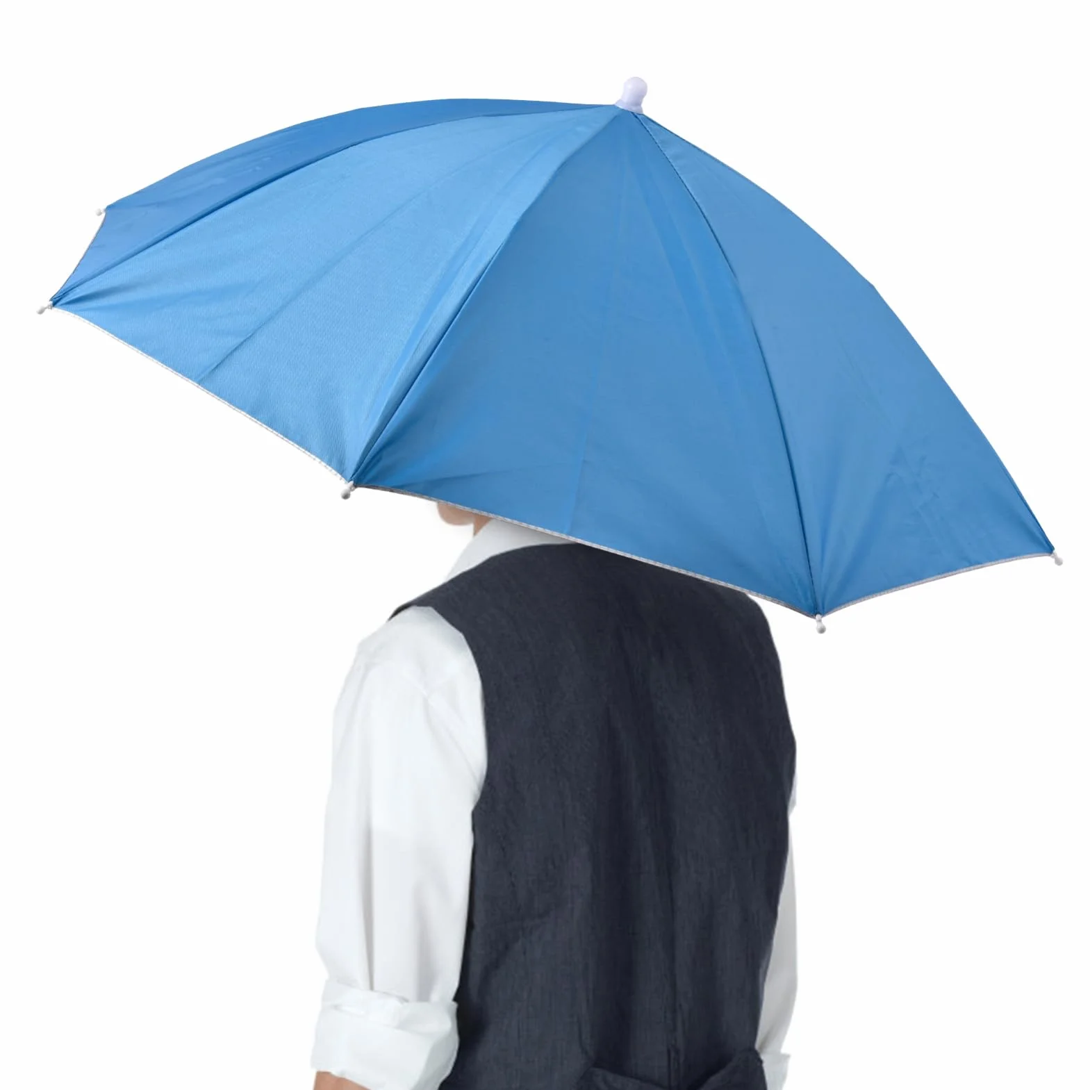 Generico Cappello da Ombrello | Cappello Ombrello da con Elastico | Protezione UV Cappuccio per Ombrello Copricapo Regolabile per Golf Campeggio Spiaggia Giardinaggio Parasole all'aperto