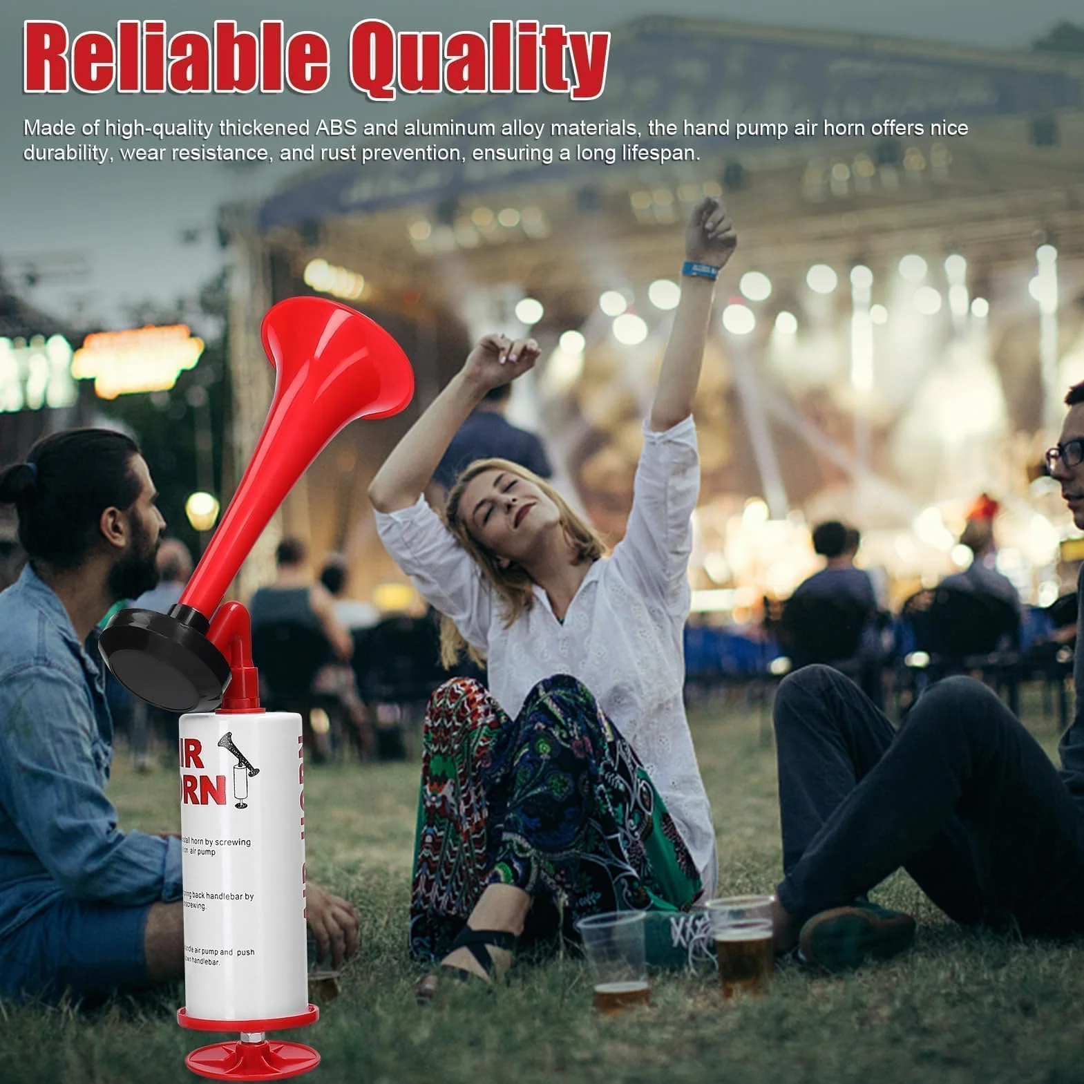 Tromba Da Stadio, Mini Tromba Ad Aria Con Pompa a Mano, Tromba Stadio Manuale, Air Horn, Fanfara Ad Alta Pressione D'aria, Estremamente Forte Trombetta per Partite Calcio Eventi Sportivi Nautica