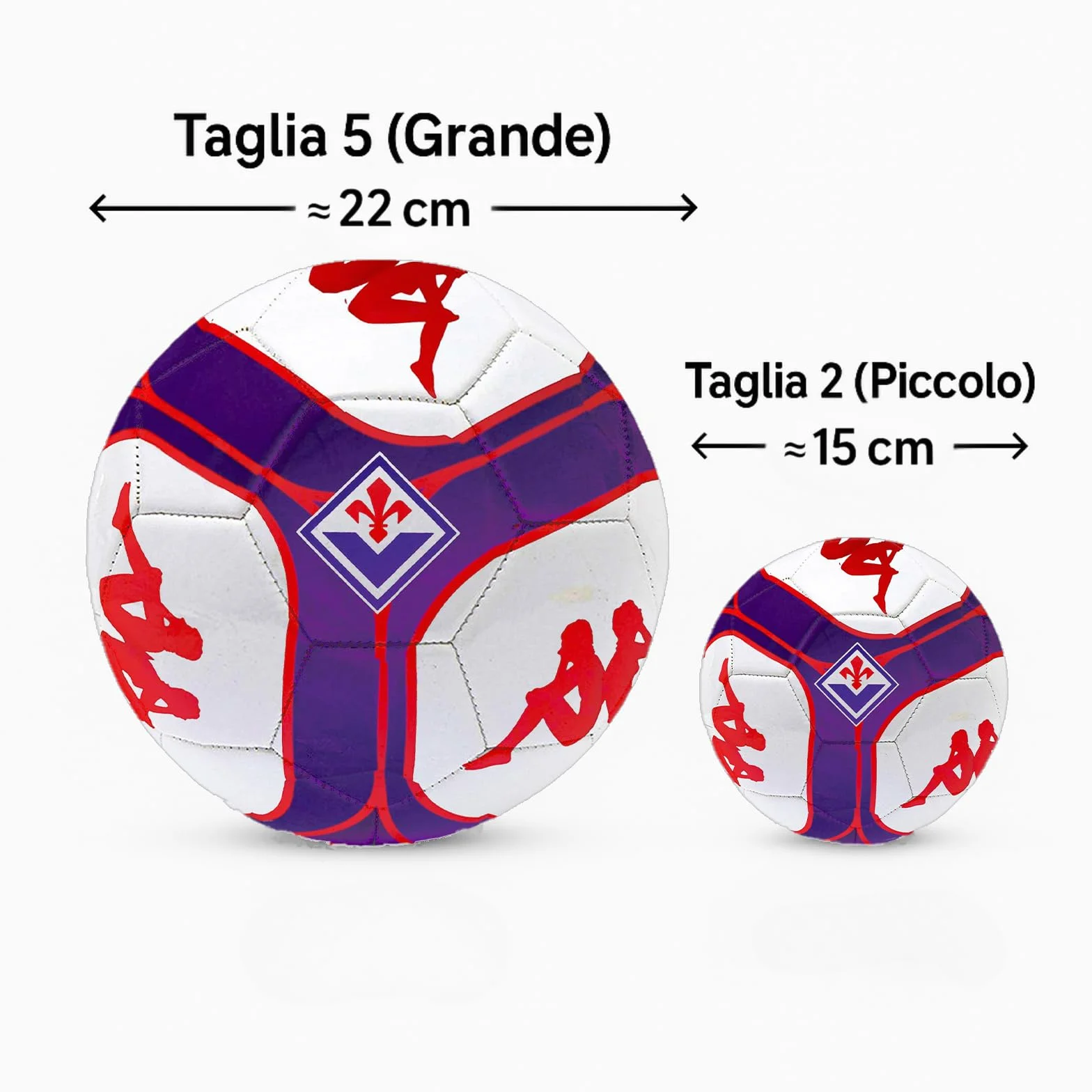 Kappa Pallone Fiorentina Palla Calcio Fiorentina Ufficiale. Modello Viola con Logo Rosso. (Misura 5 - Pallone Grande)