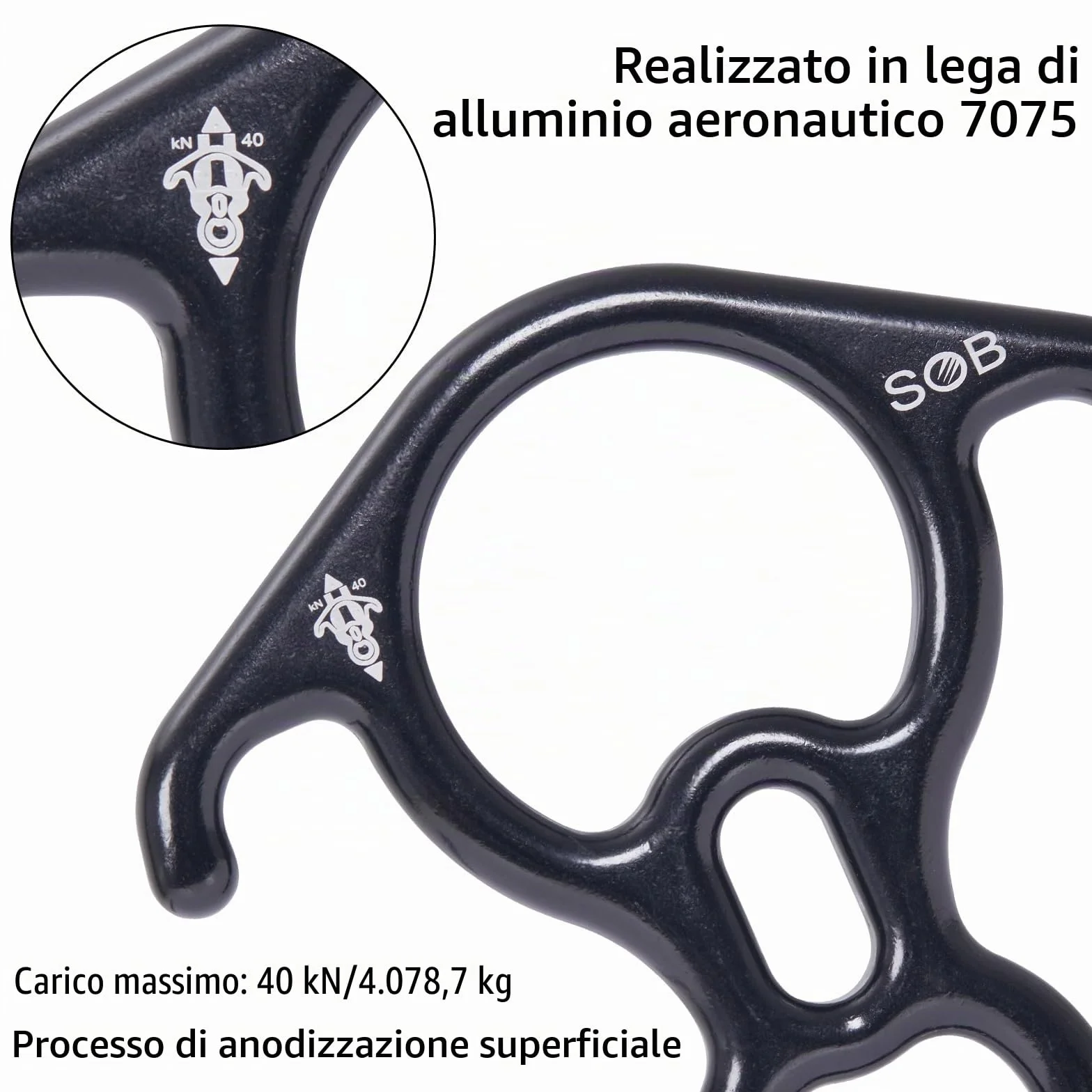 Discensore per Arrampicata in Lega di Alluminio 8 Descender Dispositivo di Sicurezza