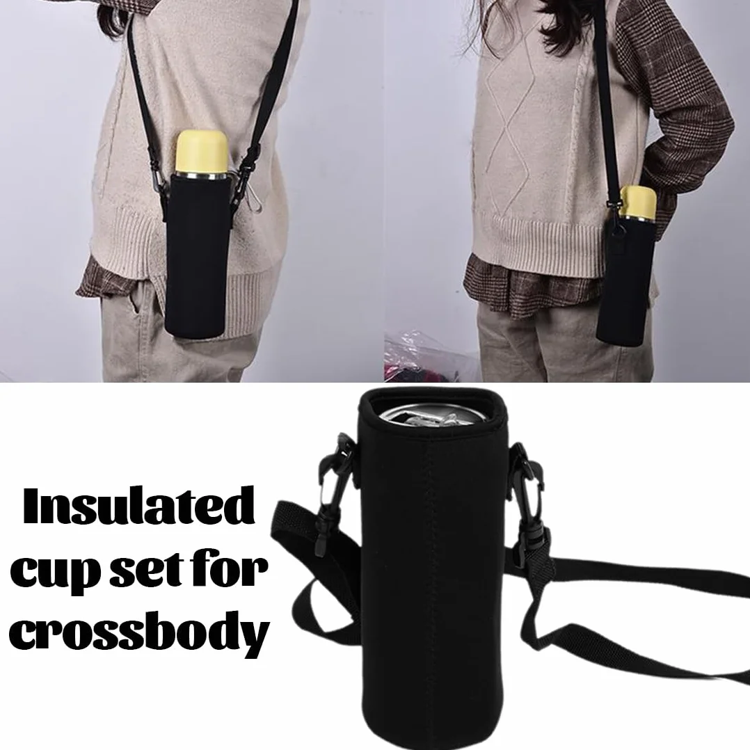Borsa in Neoprene per Borraccia con Tracolla 1500ML, Custodia Protettiva Porta Bottiglia Acqua per Viaggio ed Escursionismo