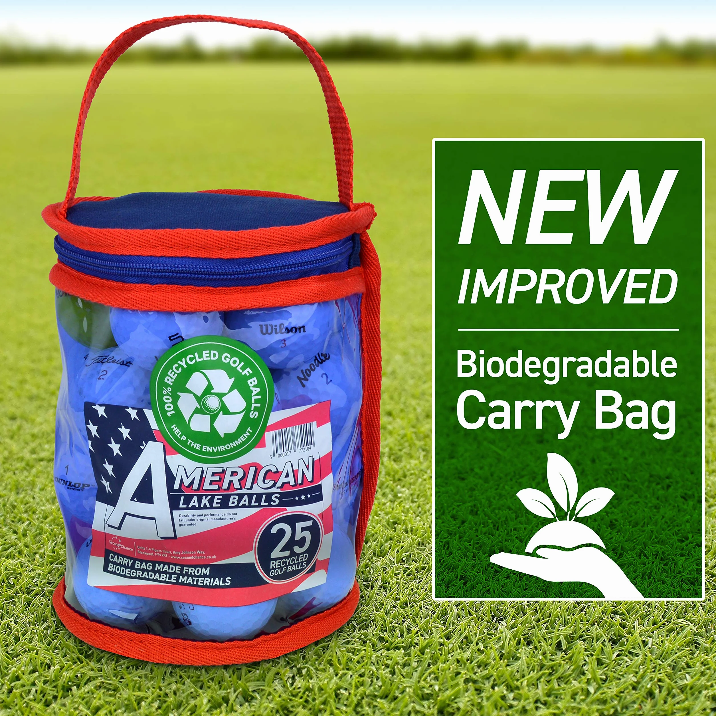Second Chance Palle da golf Lake con borsa di trasporto riutilizzabile 25 36 50 100 palline