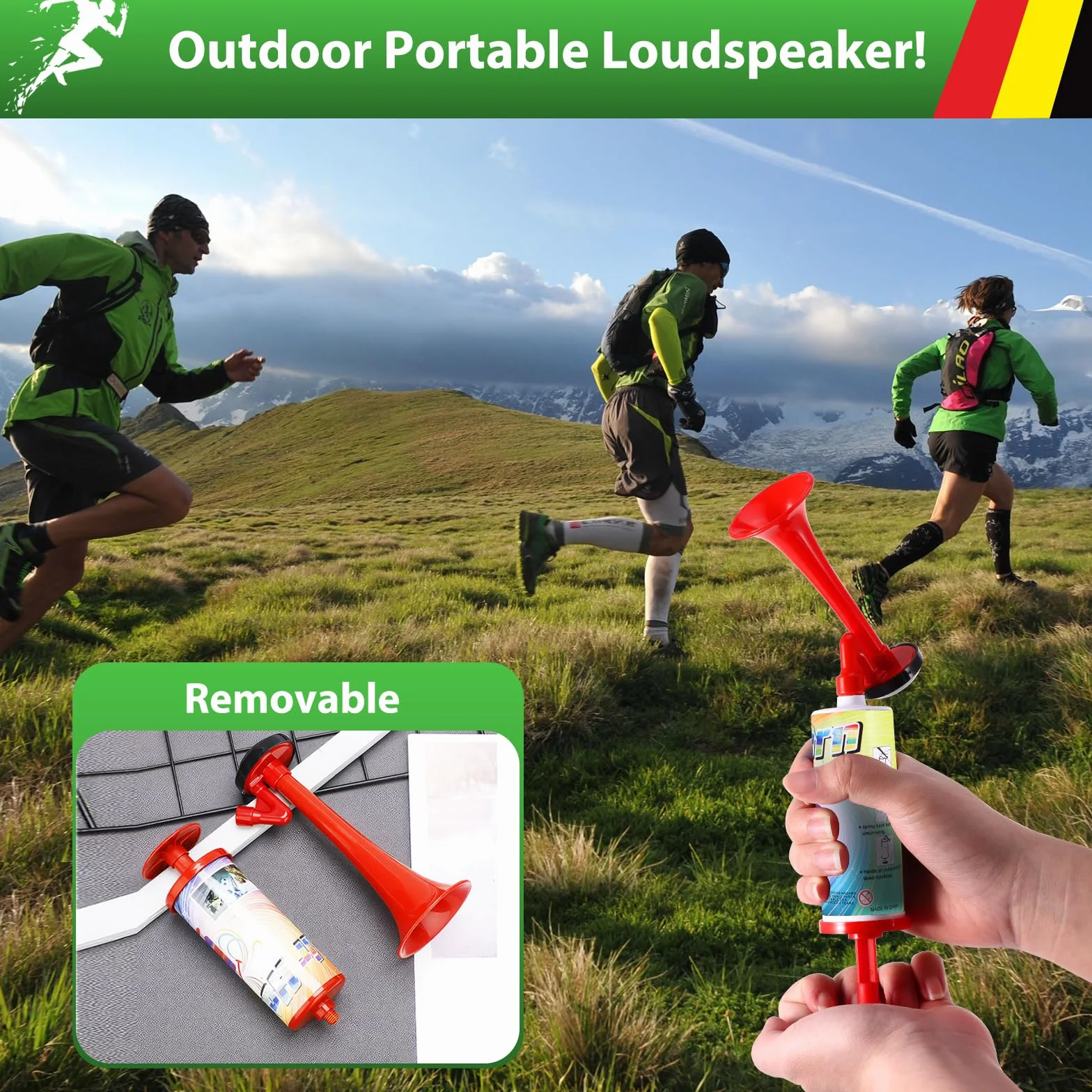 2 pezzi Secondo Air Horn, Clacson Handheld Air Pressione Fanfare Pompa, Tromba da Stadio, Classica Air Horns signalhorn, segnale corno per calcio, fanfare aria compressa
