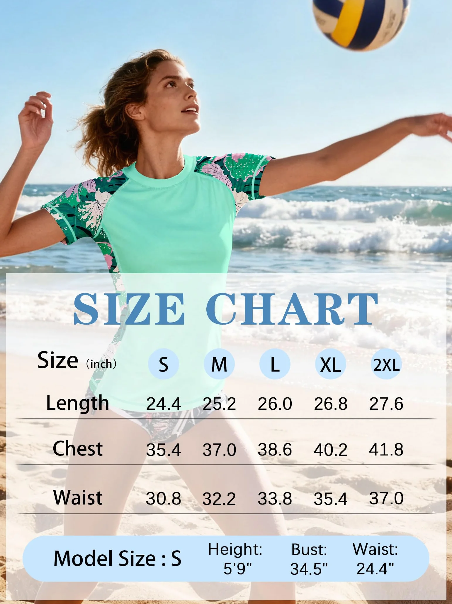 ANGEL CITIZ Rash Guard Donna Maniche Corte UPF 50+ Maglia Protettiva UV Maglietta da Bagno Asciugatura Rapida Costume da Bagno per Nuoto Surf Spiaggia