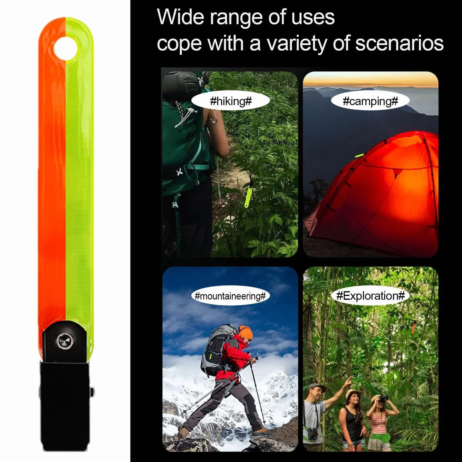 Segnavia per Alberi ad Alta Visibilità 12 Pezzi con Clip Riflettenti PVC Impermeabile per Escursioni