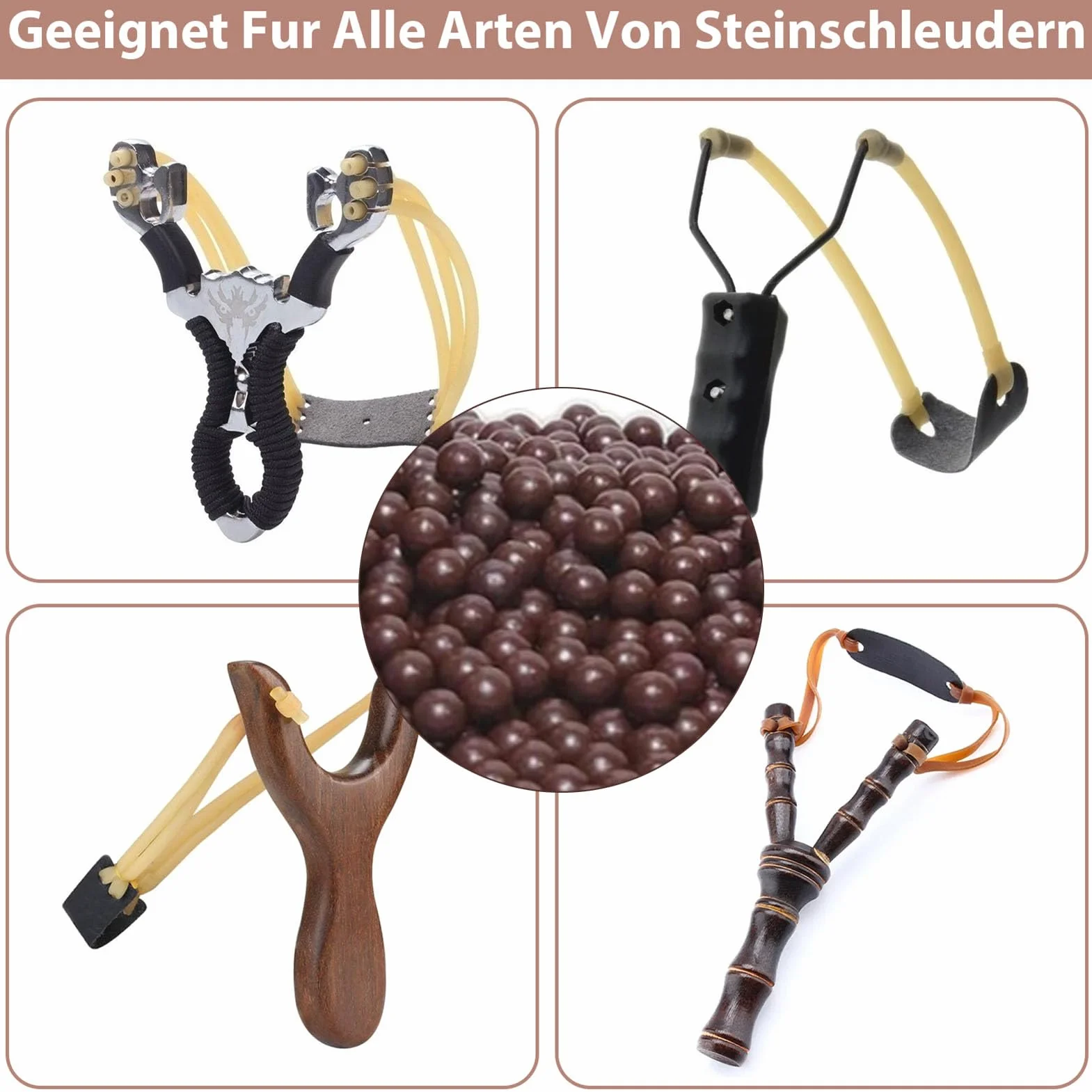 500 Pezzi Sfere per Fionda, Slingshot Fango Sfera Palla di Argilla 8.5 mm Ecologiche per Catapulta