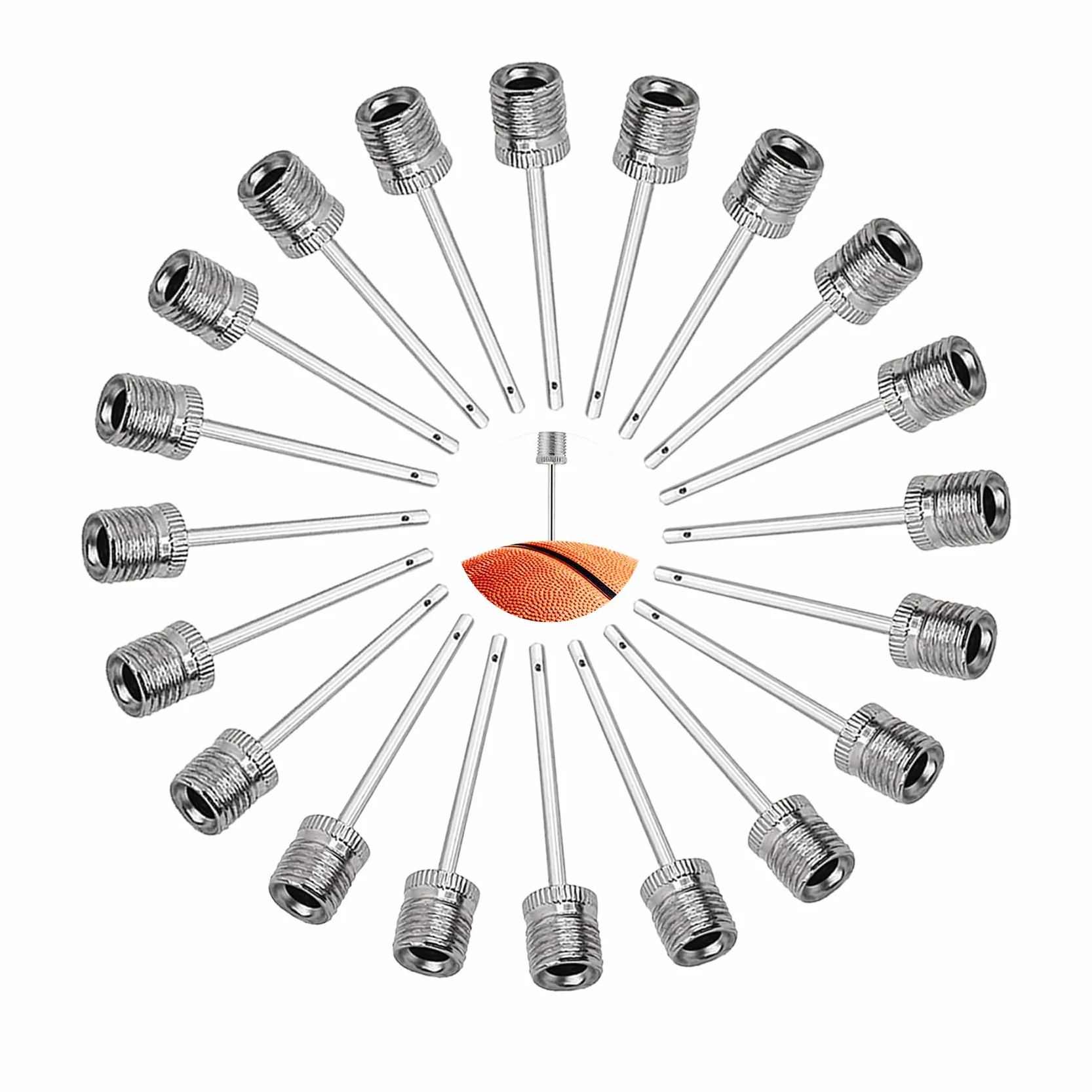 Aghi per Gonfiare Palloni in Acciaio Inossidabile, Set di 20 per Pompe Ad Aria, Calcio, Basket