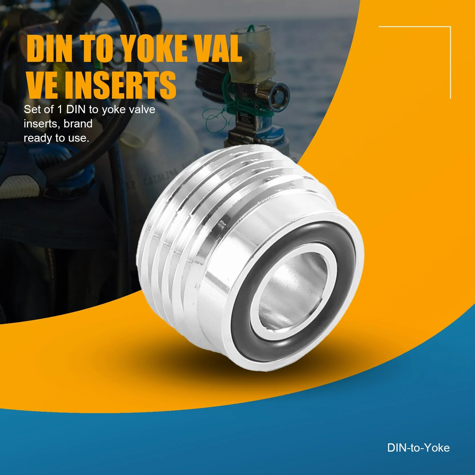 Skuba Immersione Din to Yoke Insert Tank Valve Adapter Converter Set