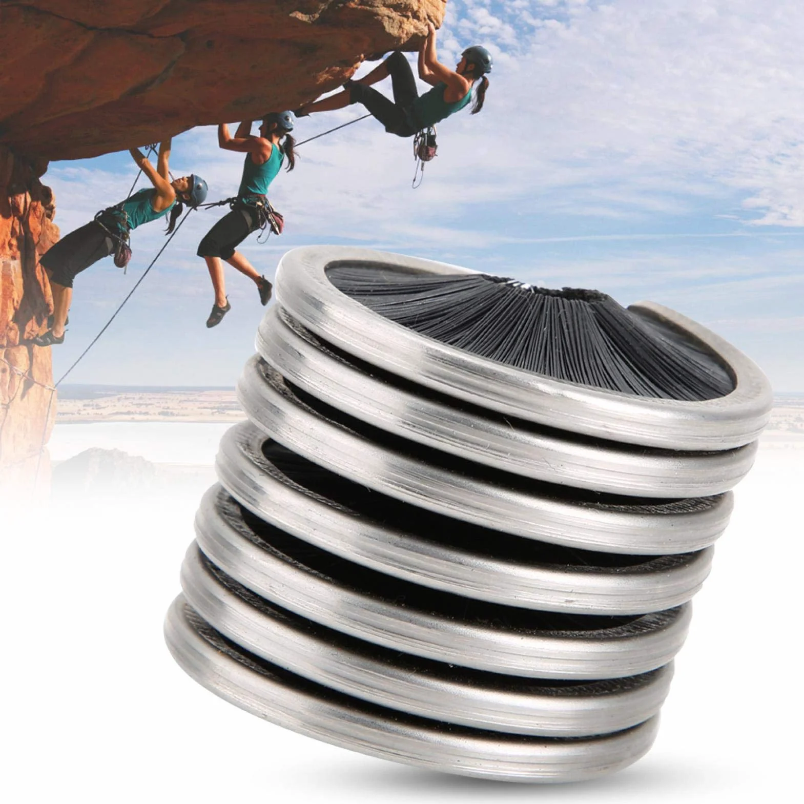 Spazzola per Pulizia Corda da Arrampicata, Compatibile 8-13 mm, Portatile