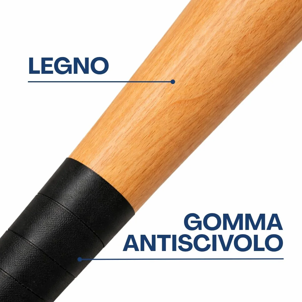 Mazza da Baseball in Legno 80 cm con Pallina Inclusa – Set Baseball con Impugnatura Antiscivolo