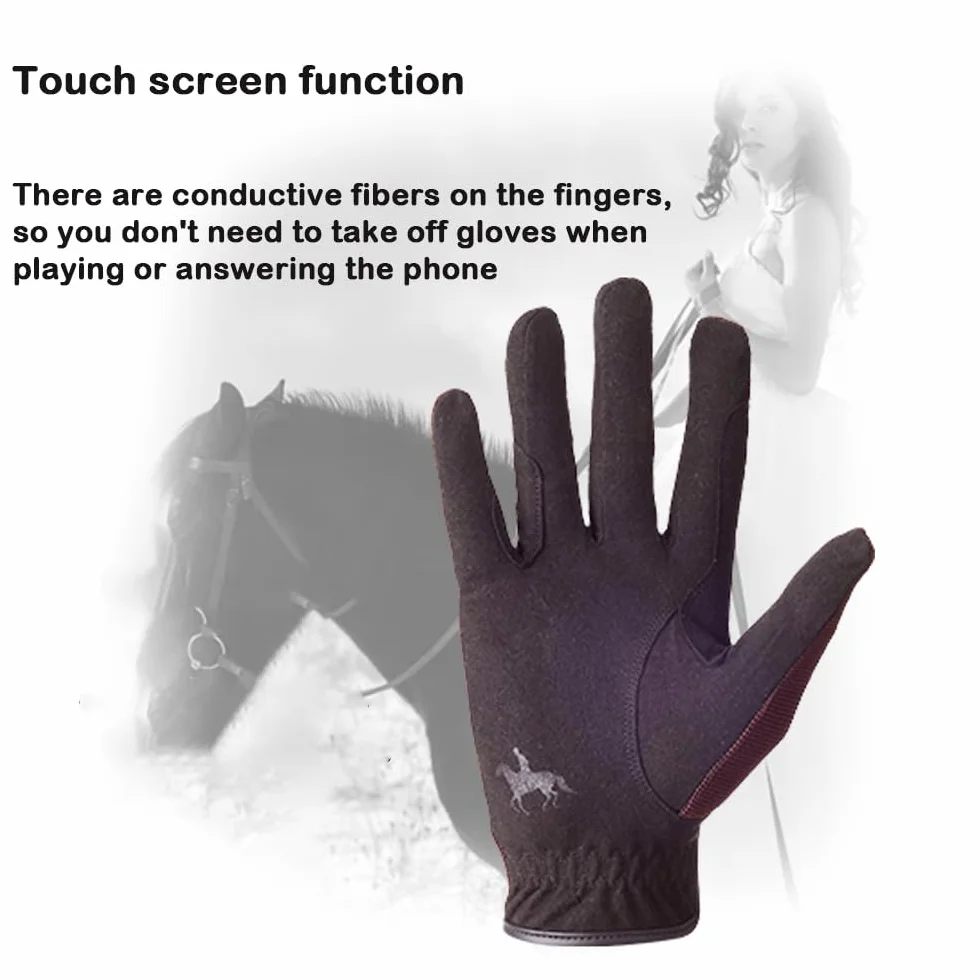 Guanti da Equitazione Traspiranti Touch Screen per Adulti Unisex Ciclismo Attività All'aperto