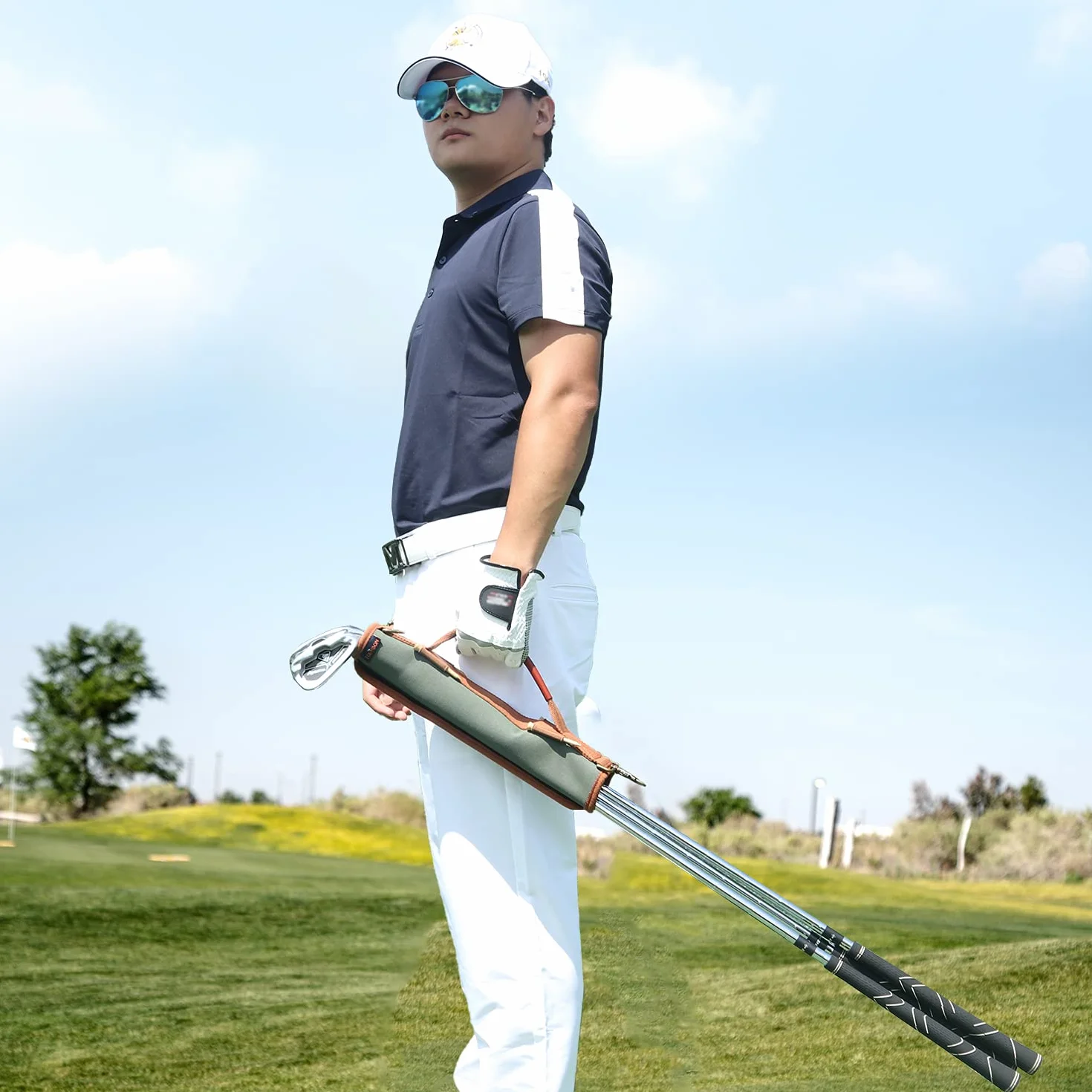 TOURBON - Borsa da golf in tela per mini golf, leggera e pratica da golf