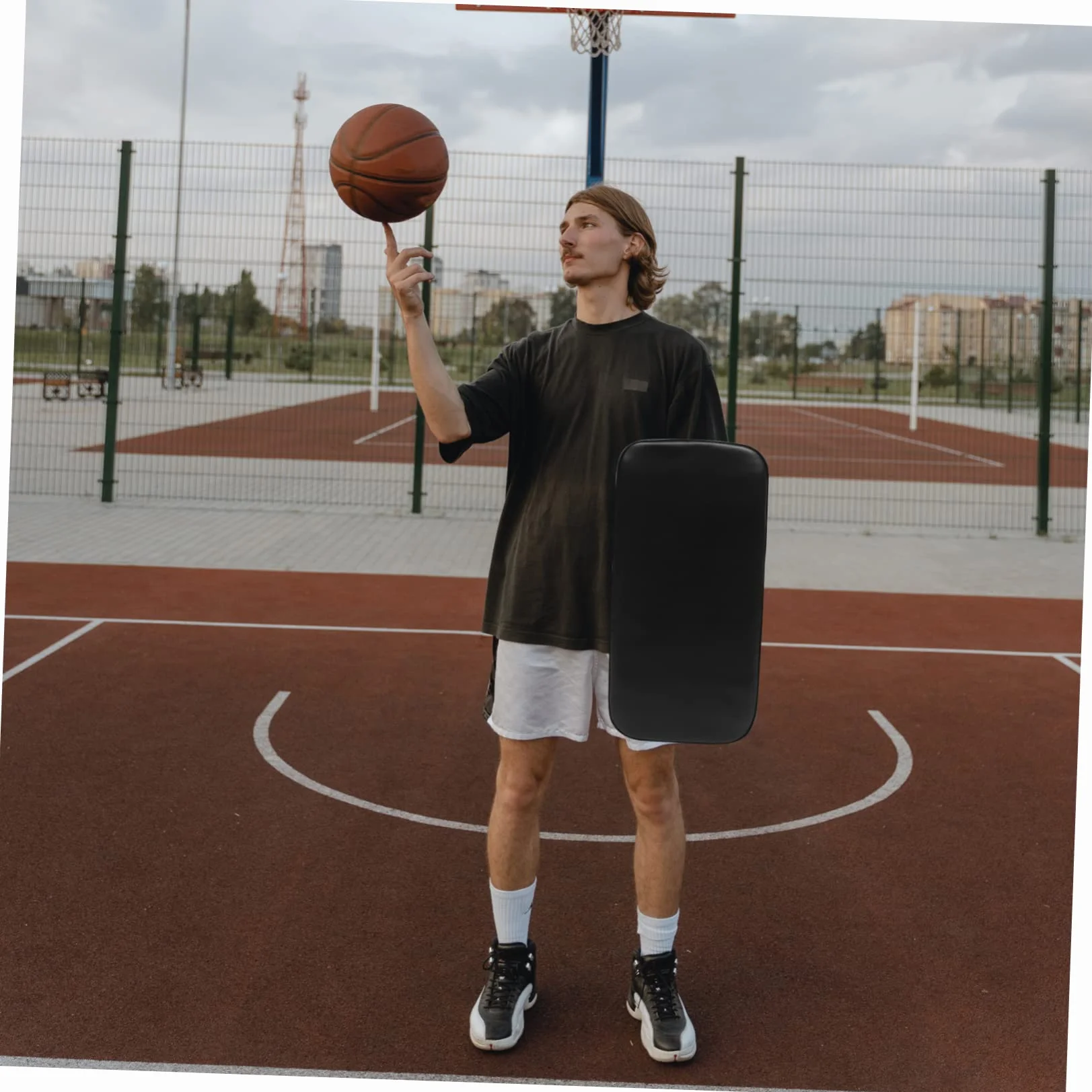 UPKOCH Tappetino di Blocco per Basket in PVC e Pelle Sintetica Imbottitura in Cotone, Attrezzo per Allenamento Agilità Stabilità, Nero