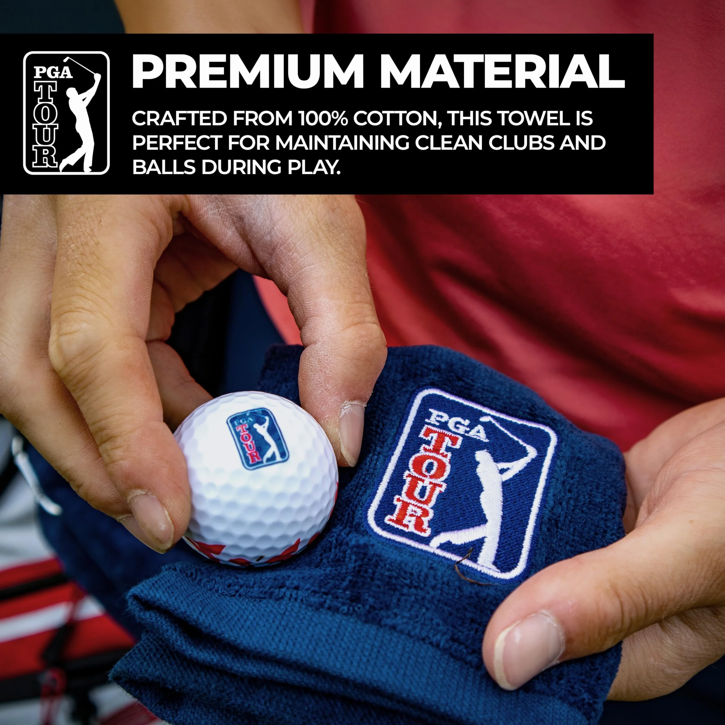 PGA Tour Asciugamano da Golf, Colore Blu, 16.5 x 19 Pollici
