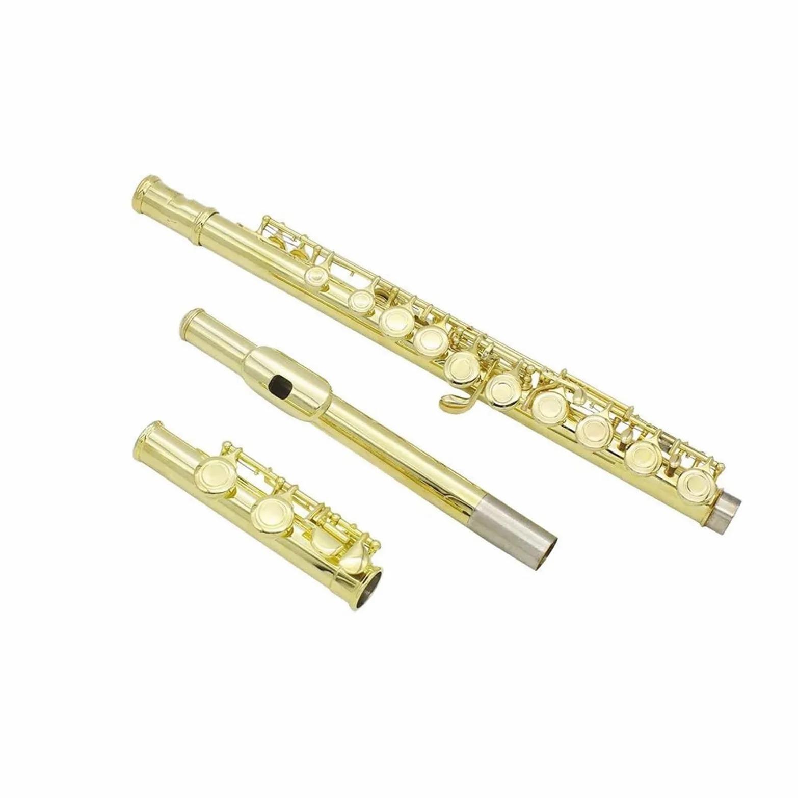 Flauto Flauto d'oro 16 fori aperti chiusi Chiave C Strumento musicale da concerto per flauto traverso professionale