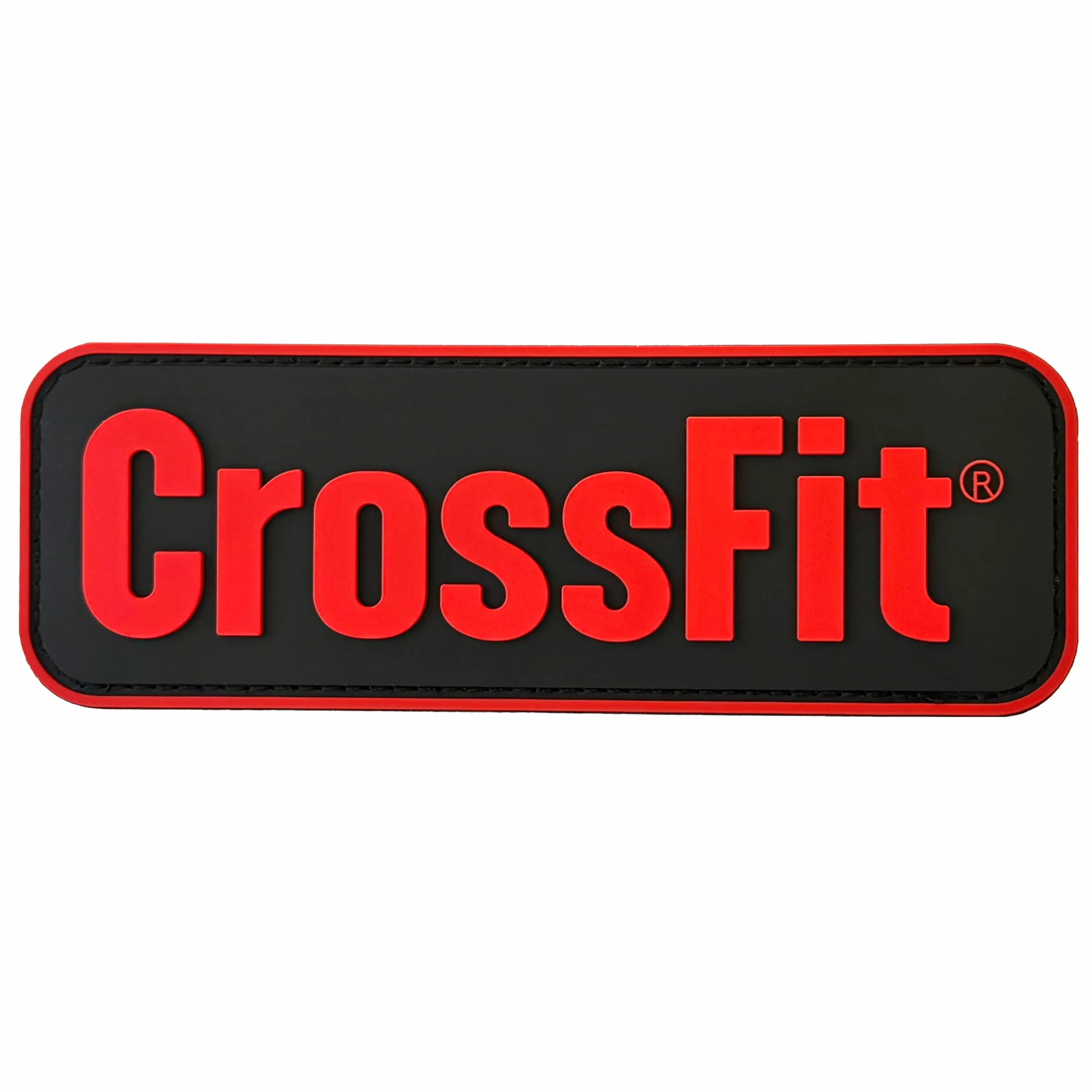 Toppa in PVC CrossFit per zaino tattico, palestra o viaggio – Rilievo 3D – compatibile con chiusura a strappo maschio e femmina incluso (rosso e nero)