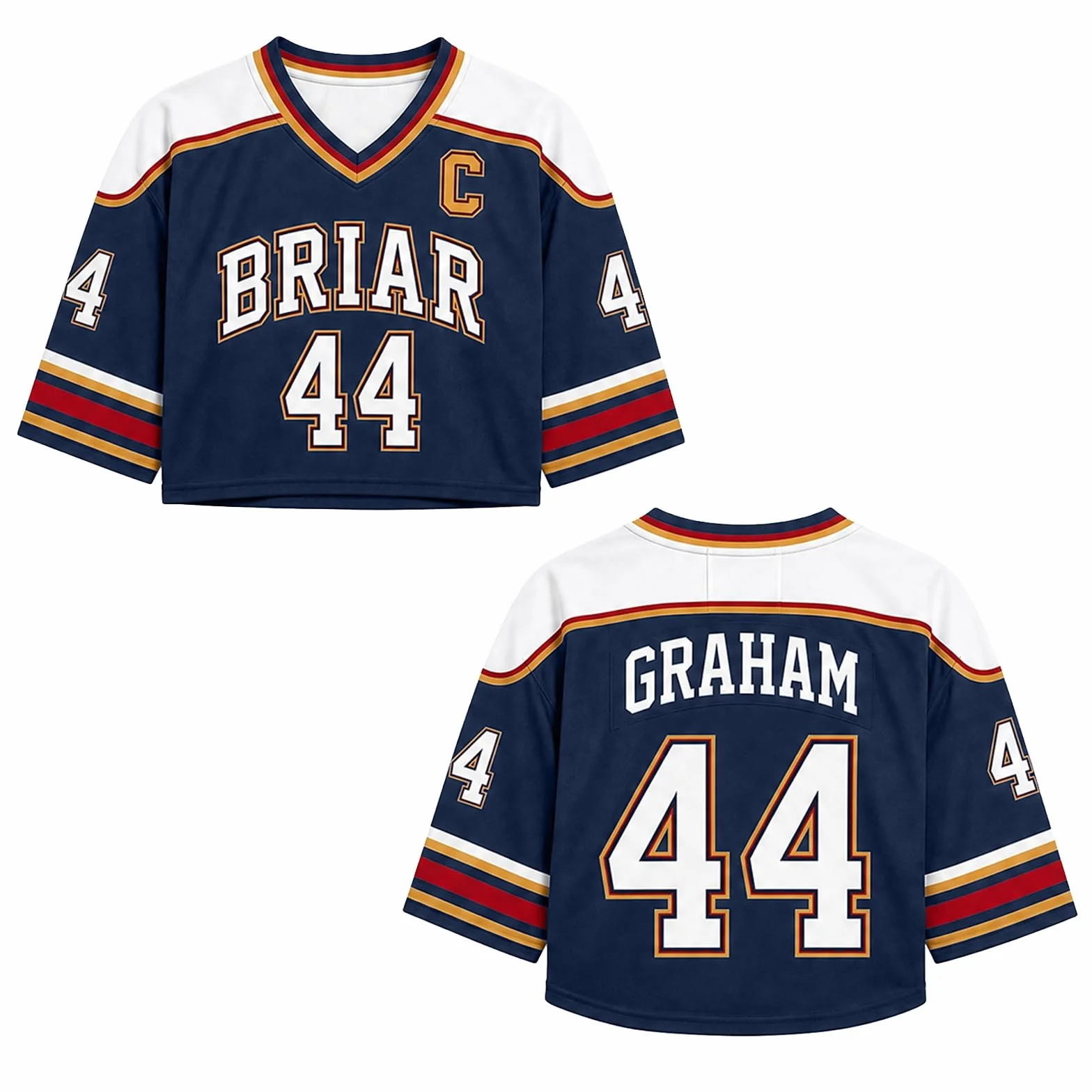 Briar U Hockey Jersey Graham 44 Logan 22 Tucker 46 di Laurentis 66 Maglia Vneck Sportivo Streetwear Unisex