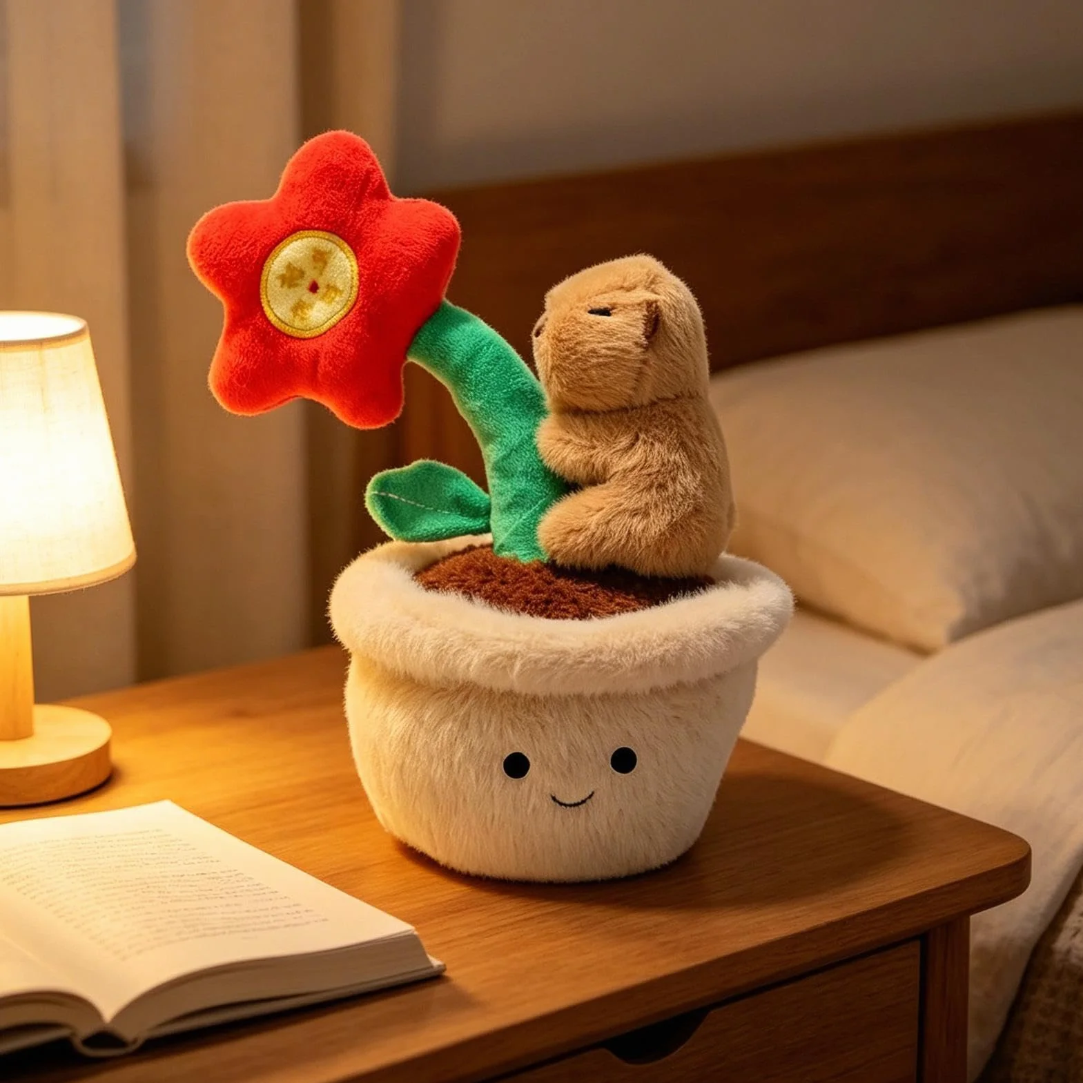 Un Capibara di Peluche - Cuscino Abbraccio Bambola a Forma di una Fioriera | Giocattolo Capibara Simpatico Coccoloso - Per Bambini, per Adulti, per Pasqua, per Laurea, per Compleanno e per