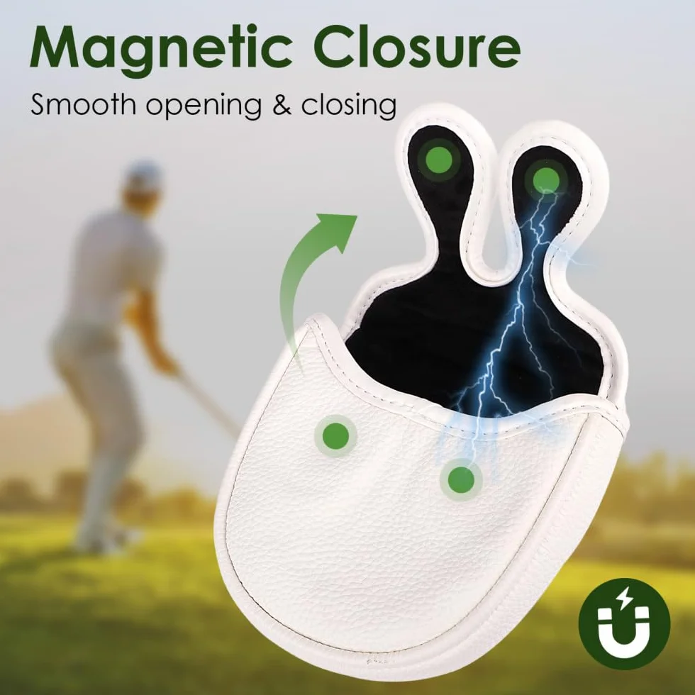 Copritesta per Mazze da Golf, Coprimazza Golf il Muso del Gatto, Copertura Mazze Impermeabile con Chiusura Magnetica, per Protezione Mazze, Putter da Fairway in Legno