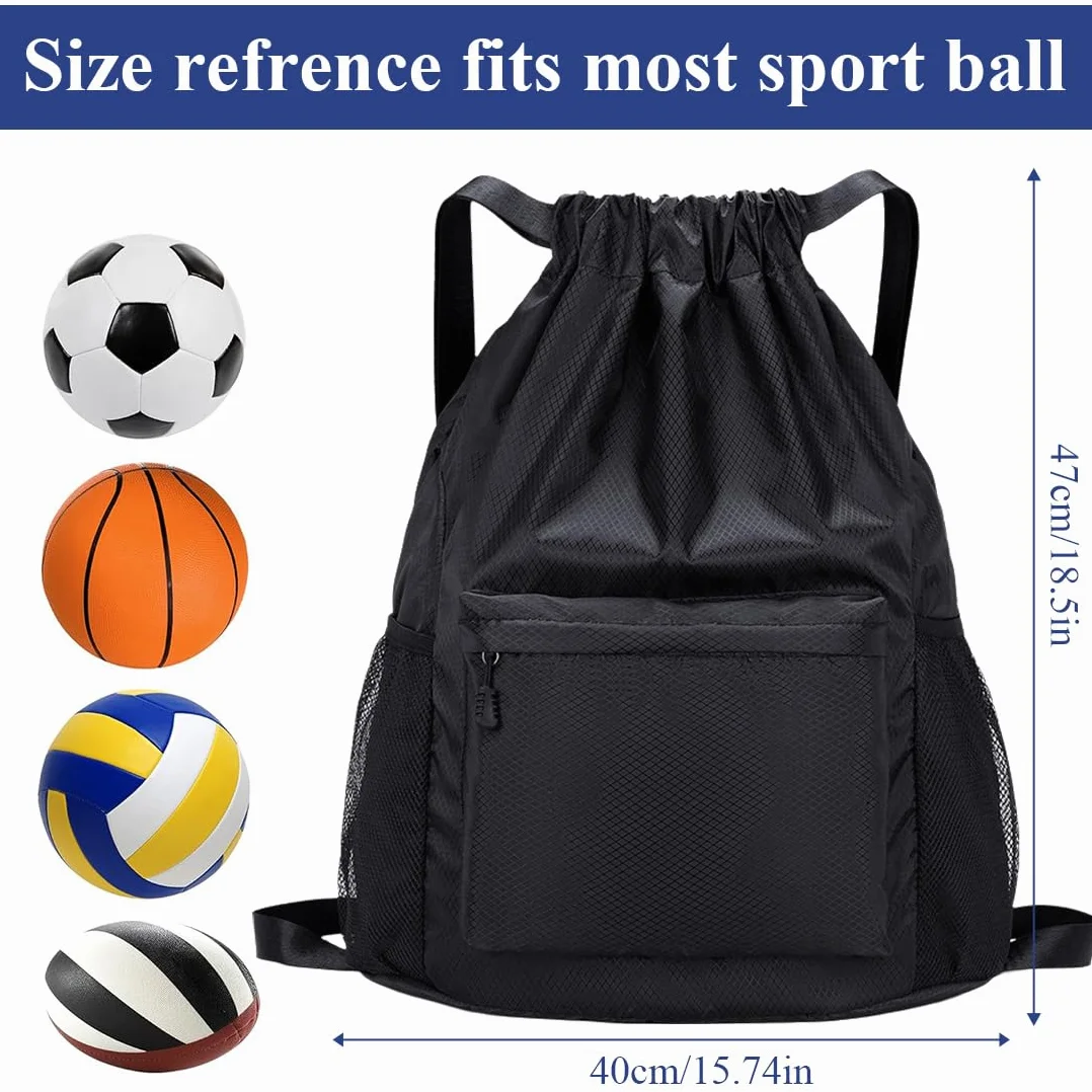 Borsa a Rete Zaino Calcio Basket Nero 50 cm × 33 cm