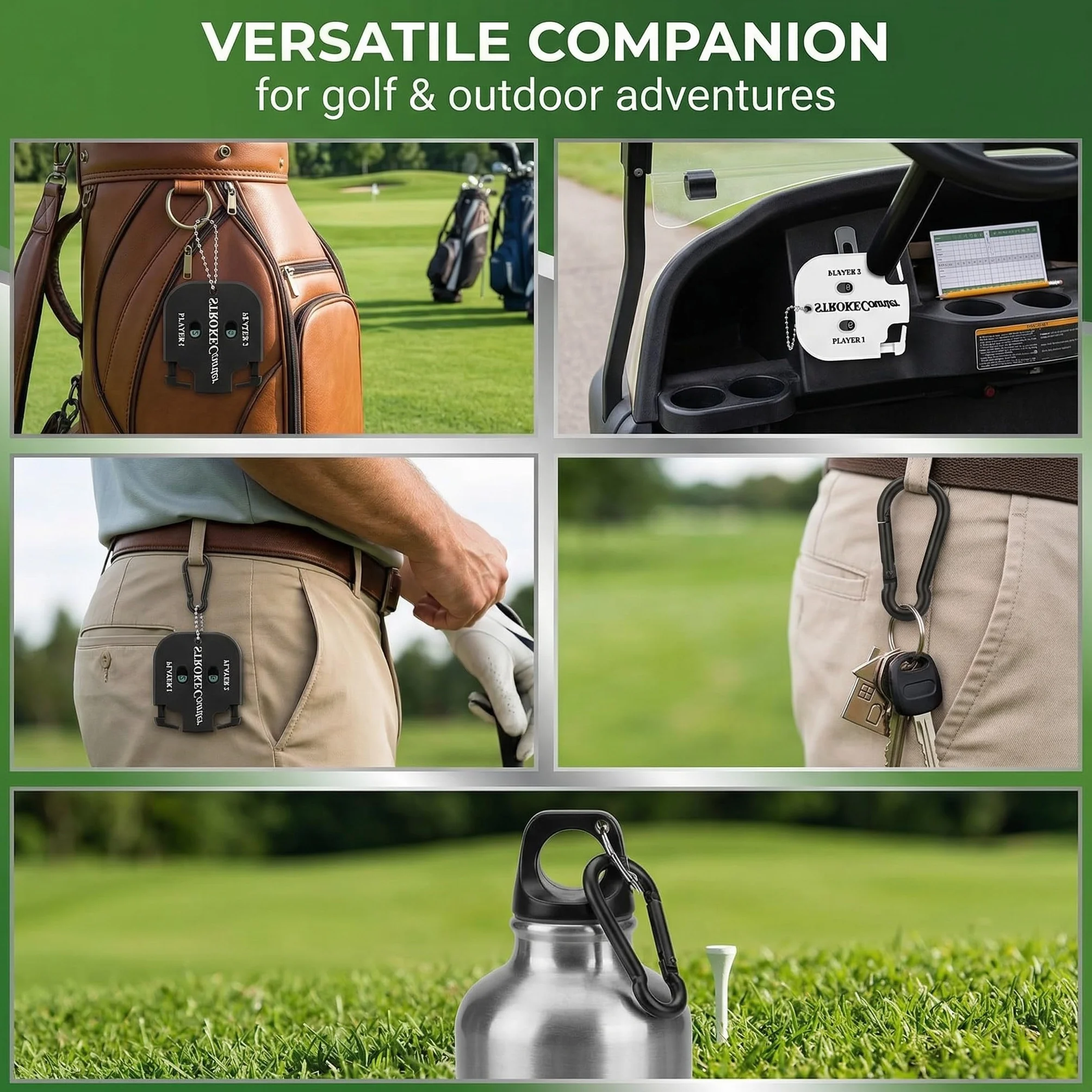 Segnapunti Golf Contatore di Colpi con 2 Moschettoni Conta Buca Contatore Manuale per Conteggio