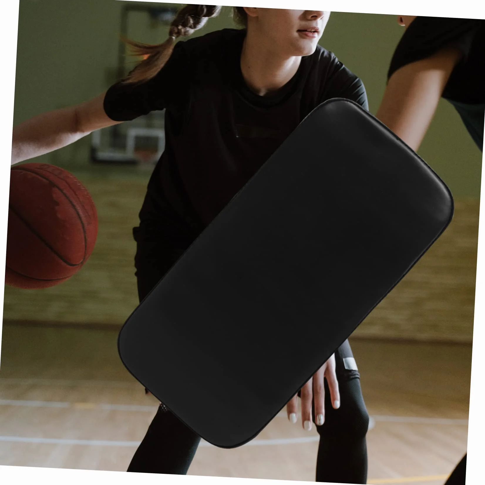 TOYANDONA Tappetino di Blocco per Allenamento Basket in PVC e PU Pelle Cotone Perla, Cuscino Nero per Agilità e Boxe