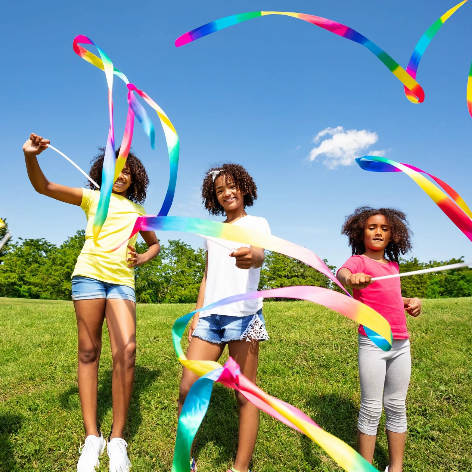 sourcing map Nastro da danza per ginnastica con bastoncini, decorazioni feste compleanno carnevale