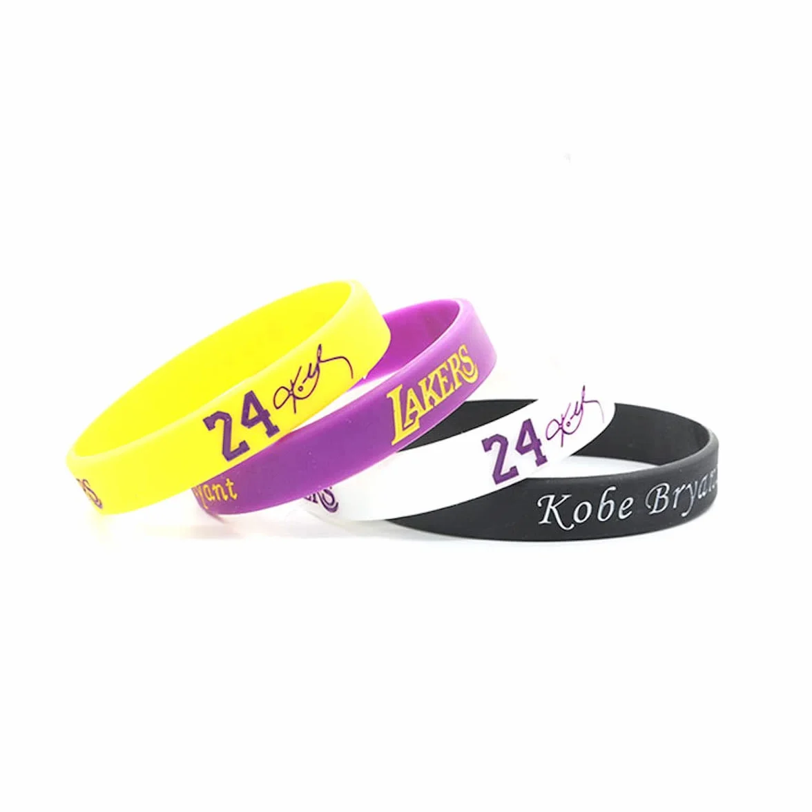 Kobe Bryant Braccialetti da uomo in silicone, confezione da 4