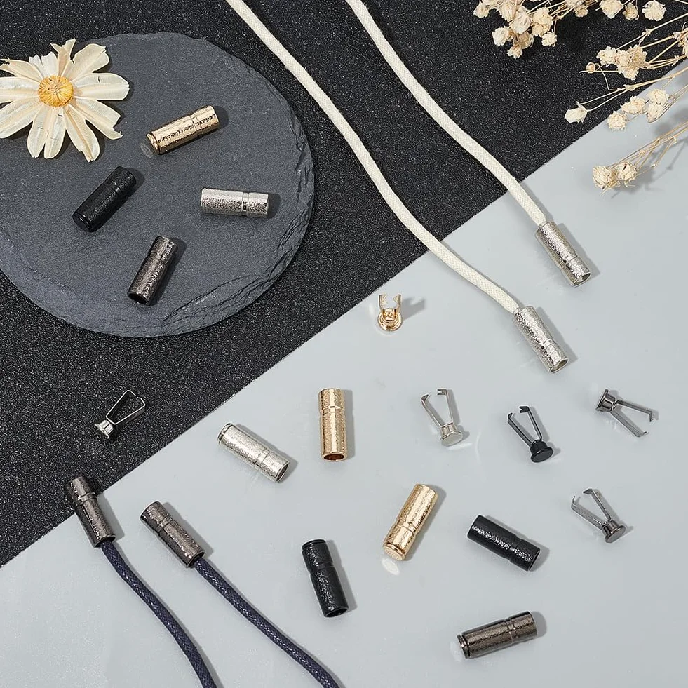 PH PandaHall Puntali per Lacci delle Scarpe Terminali per Lacci di Ricambio Estremità della Stringa della Coulisse Estremità della Felpa con Cappuccio Scarpe da Ginnastica Riparazione