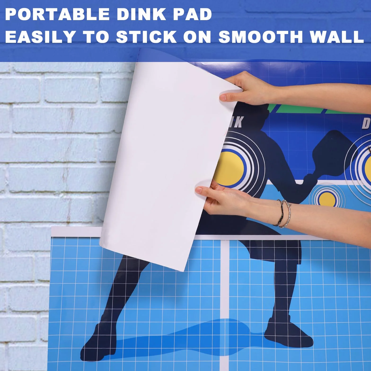 TOYMIS Pickleball Training Pad, Portable Pickleball Practice Poster, Wall Dink Pad for Any Wall
