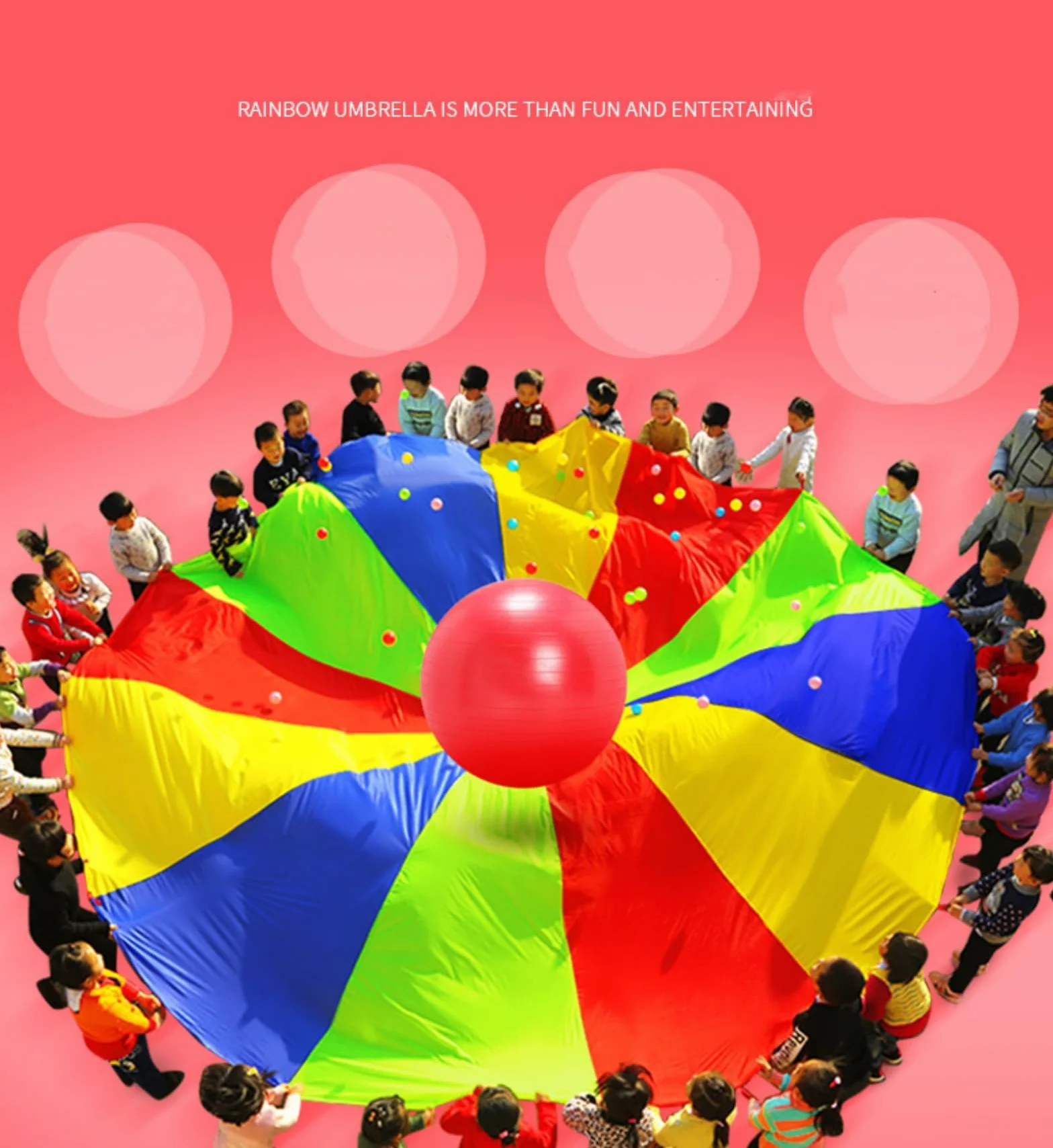 Paracadute Arcobaleno per Bambini 2m Giocattolo Colorato