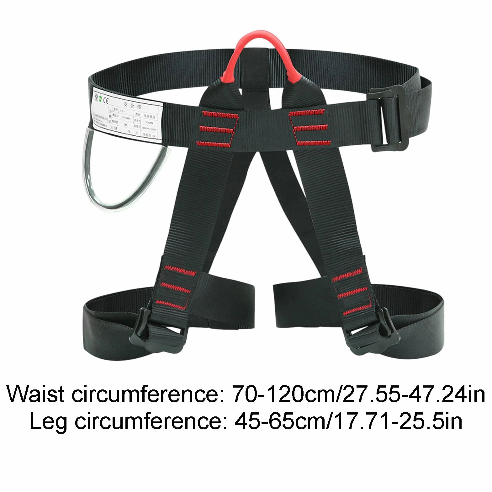 Imbracatura di sicurezza regolabile metà corpo 15 KN girovita 70-120 cm acciaio legato poliestere