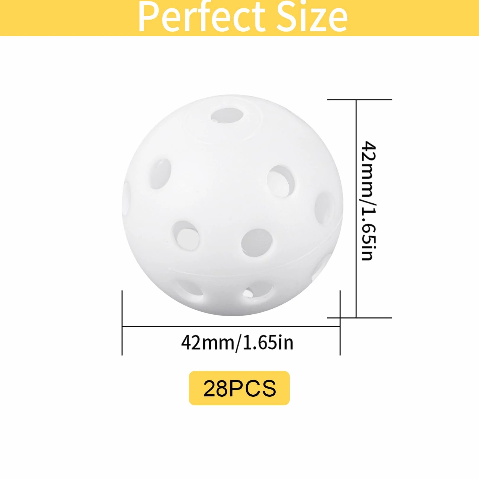 Palline da Golf per Pratica 28 Pezzi, Vuote in Plastica 40 mm per Flusso Aria