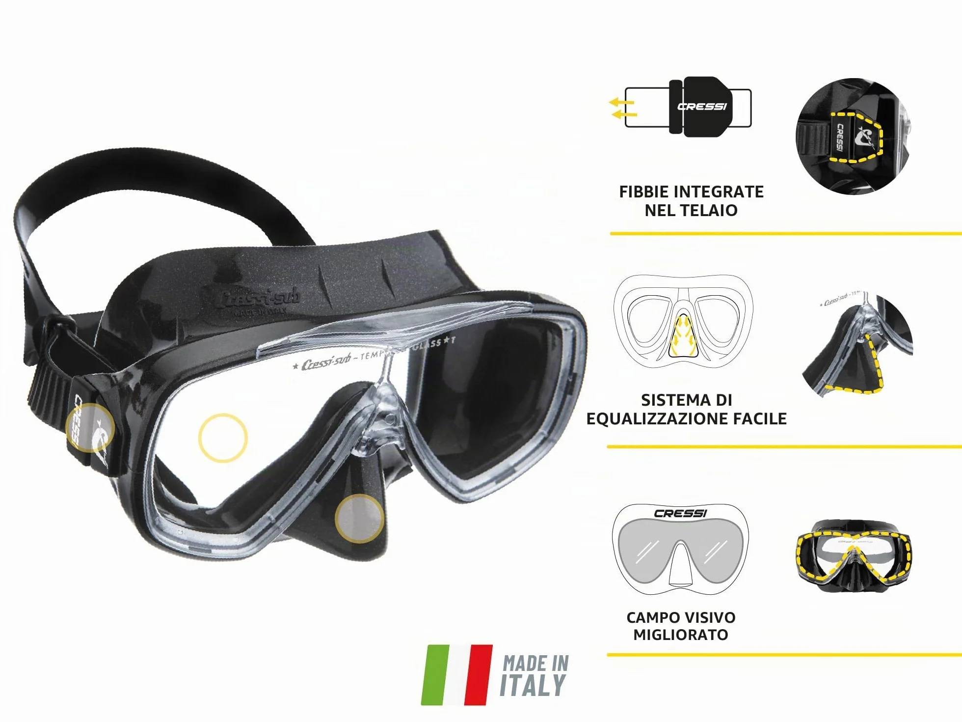 Cressi Onda Mare Combo Set Maschera Sub Onda e Snorkel Mexico
