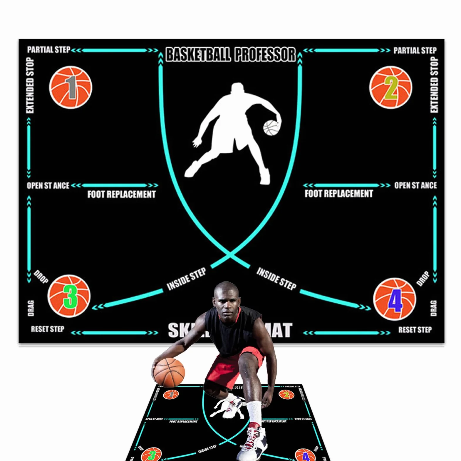 Tappetino per Allenamento di Pallacanestro Foodstep - Velocità e Palleggio per Casa Palestra