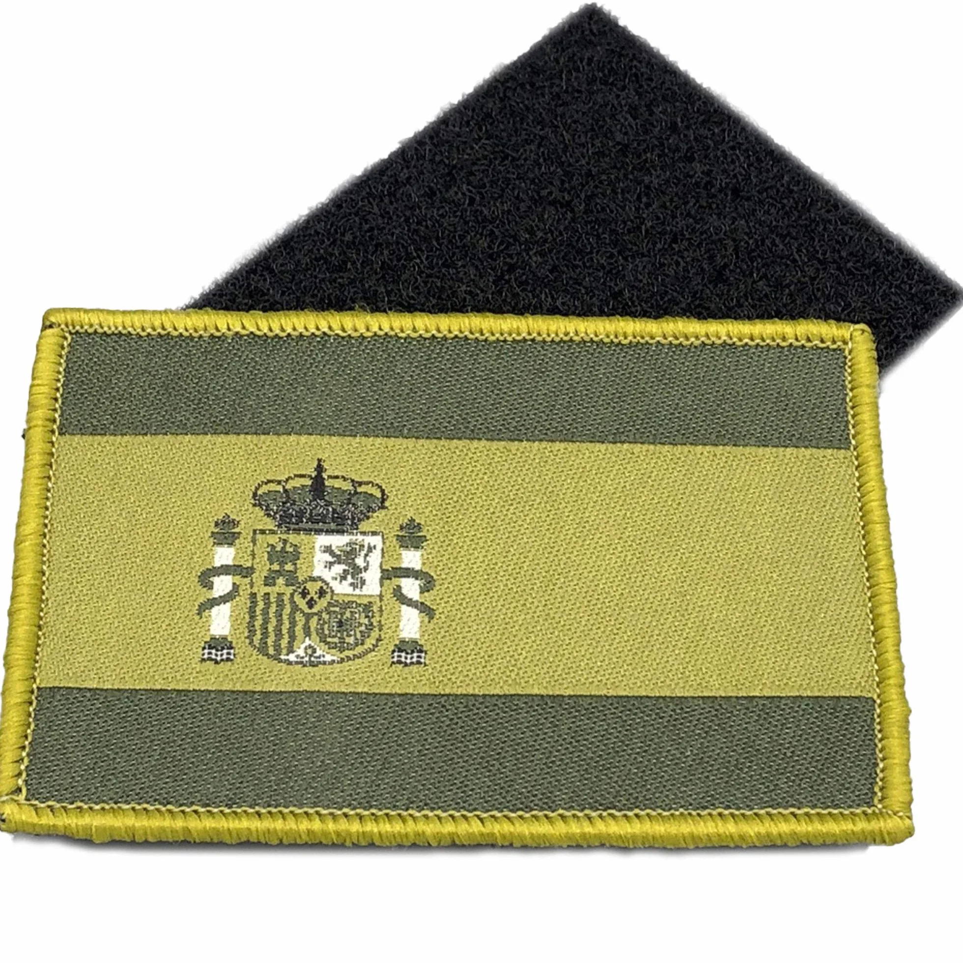 Adesivo Bandiera Spagna - Bandiere del Mondo - Patch Militari Bandiera della Spagna Verde con Velkro - Bandiera Europea - Maglia Spagna - Oggetti Spagnoli - 75 x 50 mm