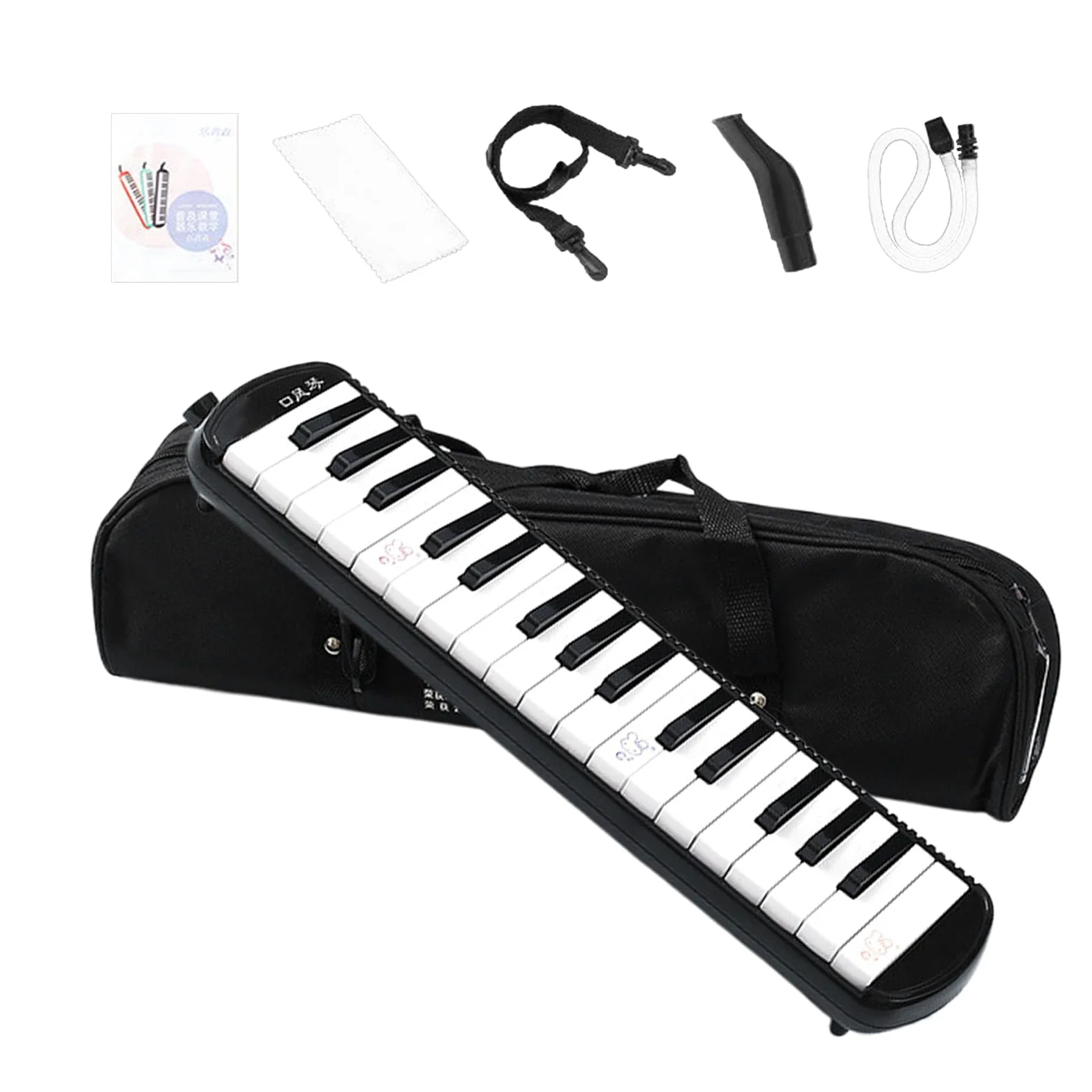 Strumento melodica a 32 tasti, strumento a fiato, tastiera ad aria, pianoforte a 32 tasti, strumento armonico con borsa per il trasporto, per principianti e professionisti