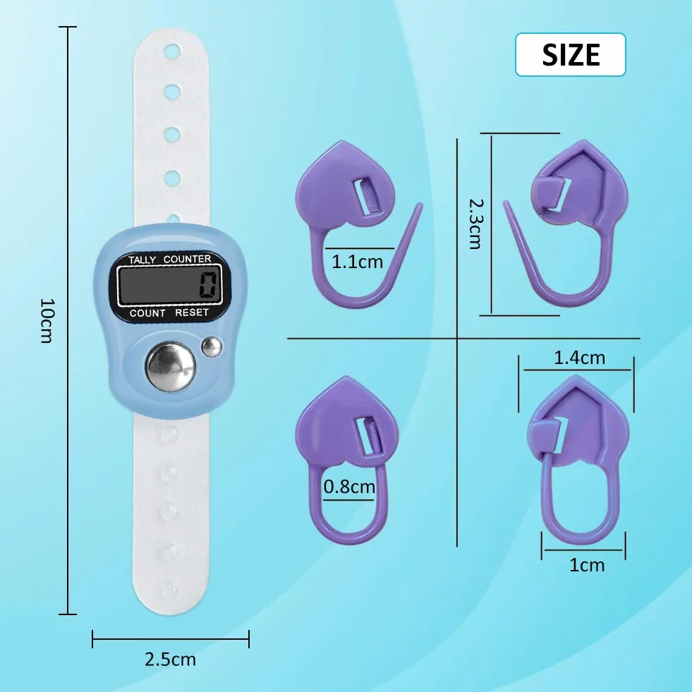 Contatore Elettronico Digitale 3 Pezzi Mini Finger Counter Hand Held Display