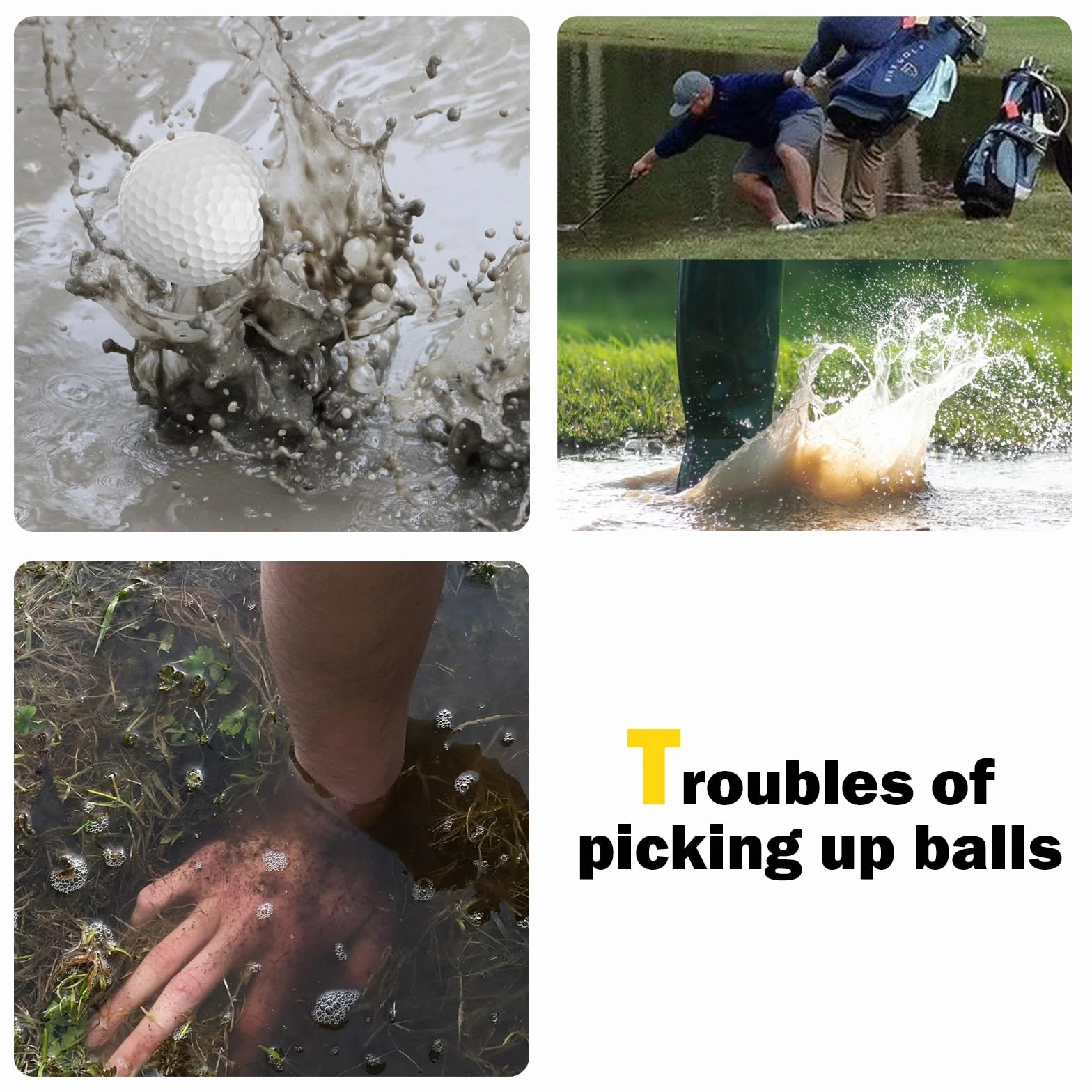 Ideal Swan - Raccoglitore telescopico retrattile per palline da golf, raccoglitori telescopici per palline da golf per acqua, grabber per palline da golf in acciaio inossidabile, accessori da golf per