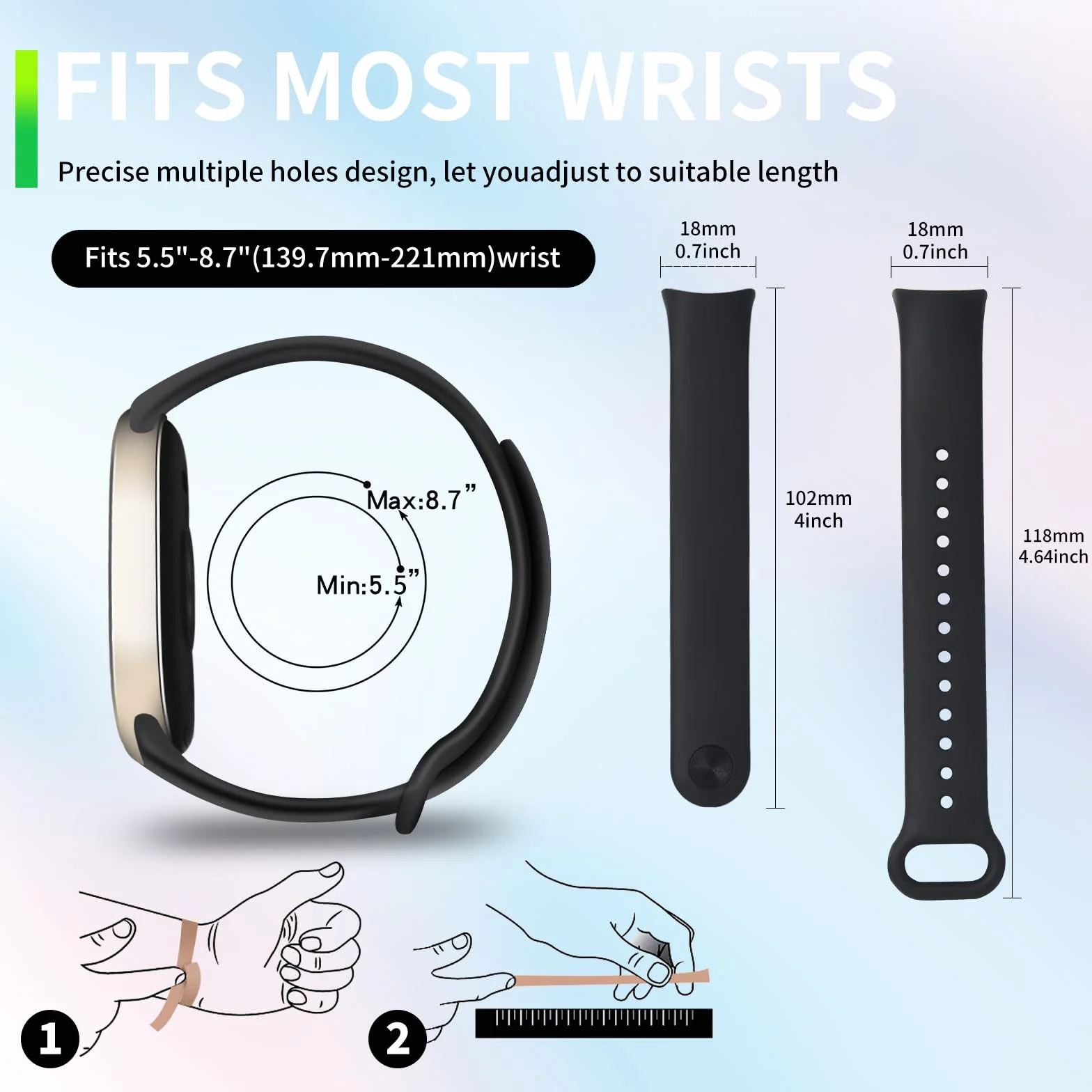 BANGTING Cinturino per Xiaomi Mi Band 10/9/8, Bracciale Sportivo in TPU con Connettore Metallico, 3-12 Pezzi