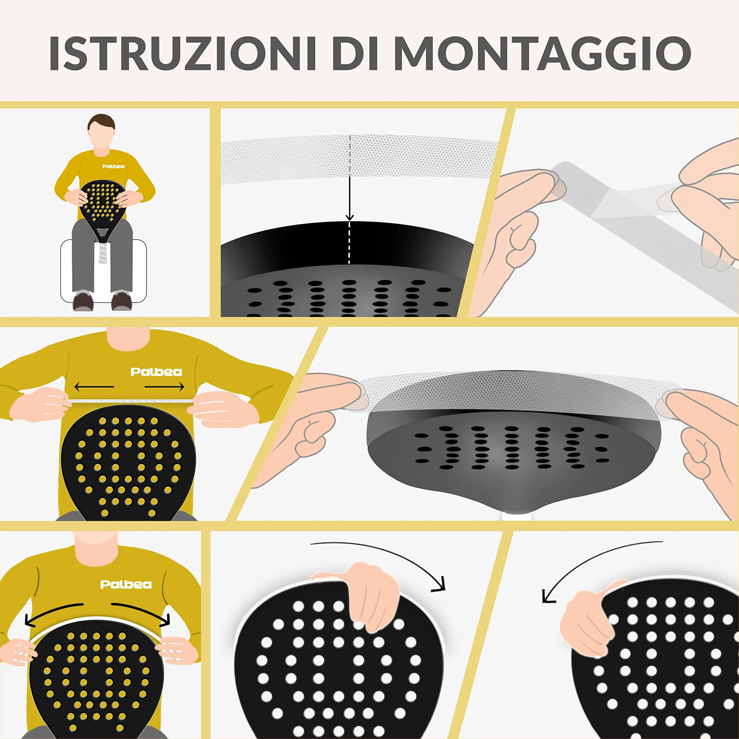 Palbea Protezione Racchetta Padel Trasparente 35x370mm Paracolpi Ruvido Leggero Resistente