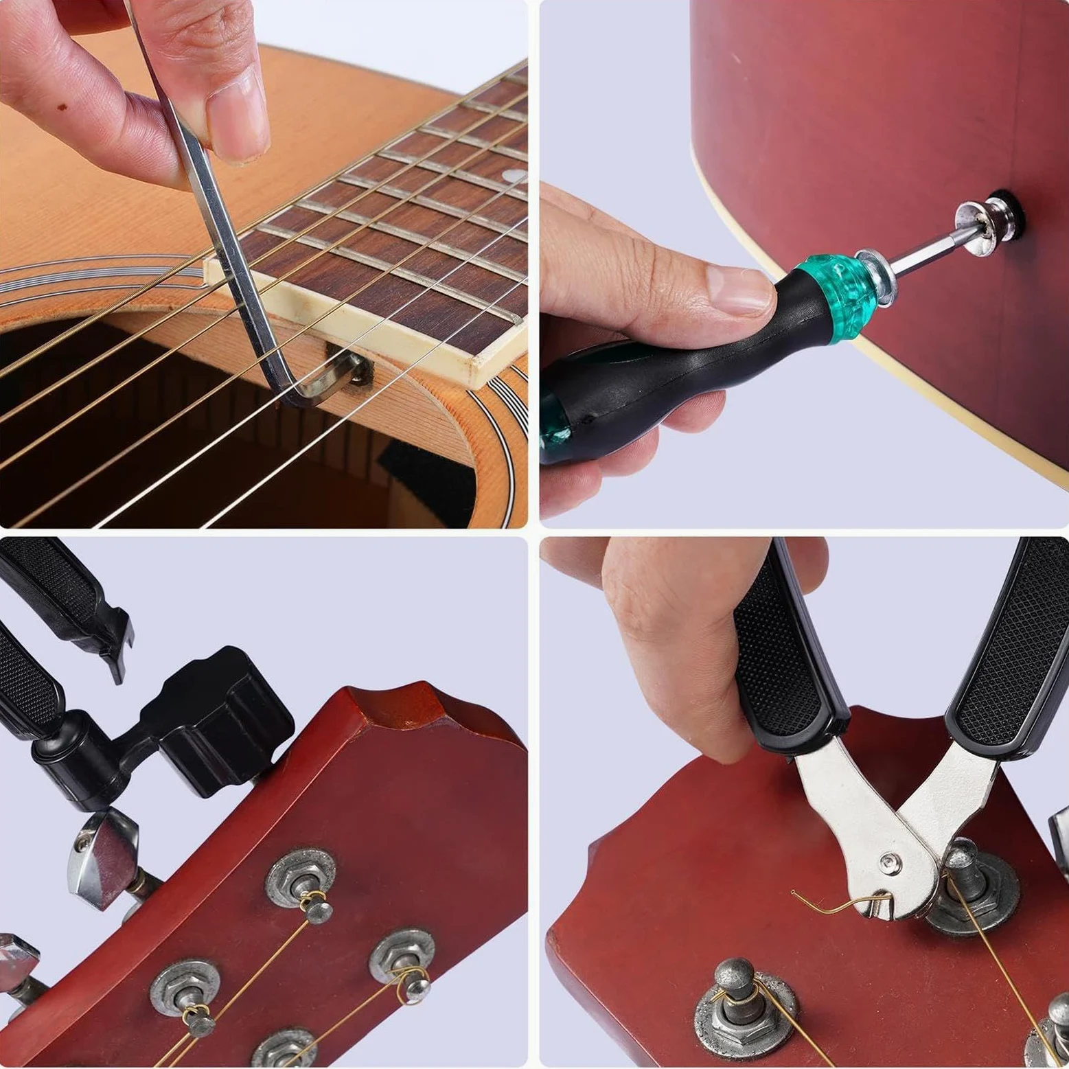Kit di Riparazione per Chitarre Manutenzione Basso | Set di Precisione di 25 Strumenti Musicali per Pratica Casa Spettacolo Viaggio