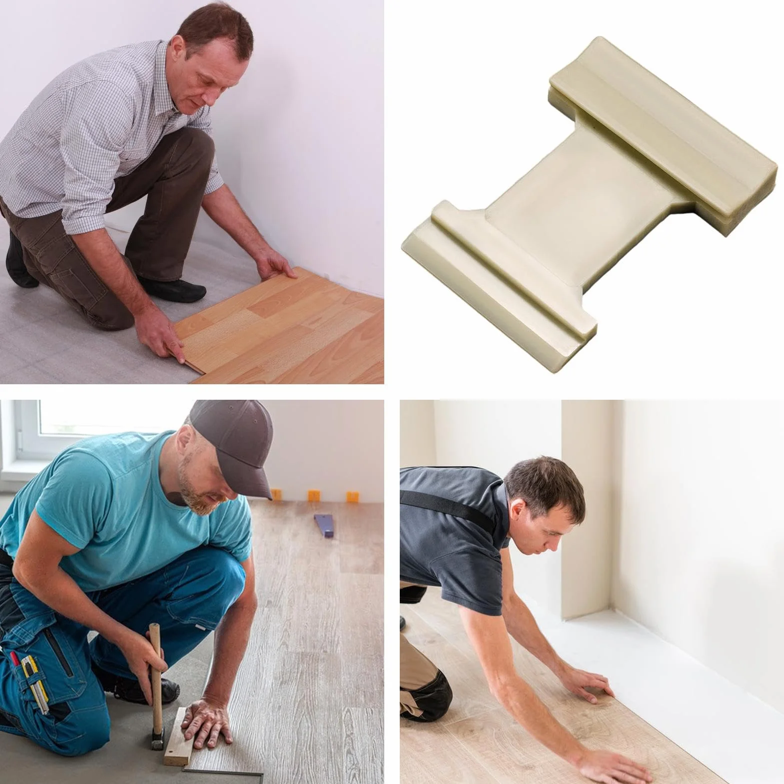 Blocco per maschiatura 4 in 1 in nylon per pavimenti in legno duro laminato, accessorio di riparazione per fessure U V L