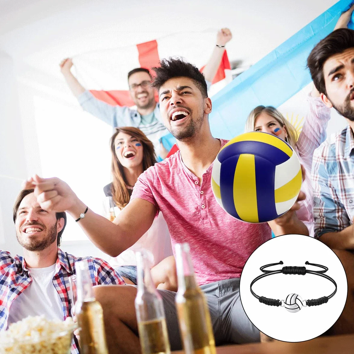 Braccialetto Pallavolo Sportivo Regolabile con Corda Intrecciata 20 pz