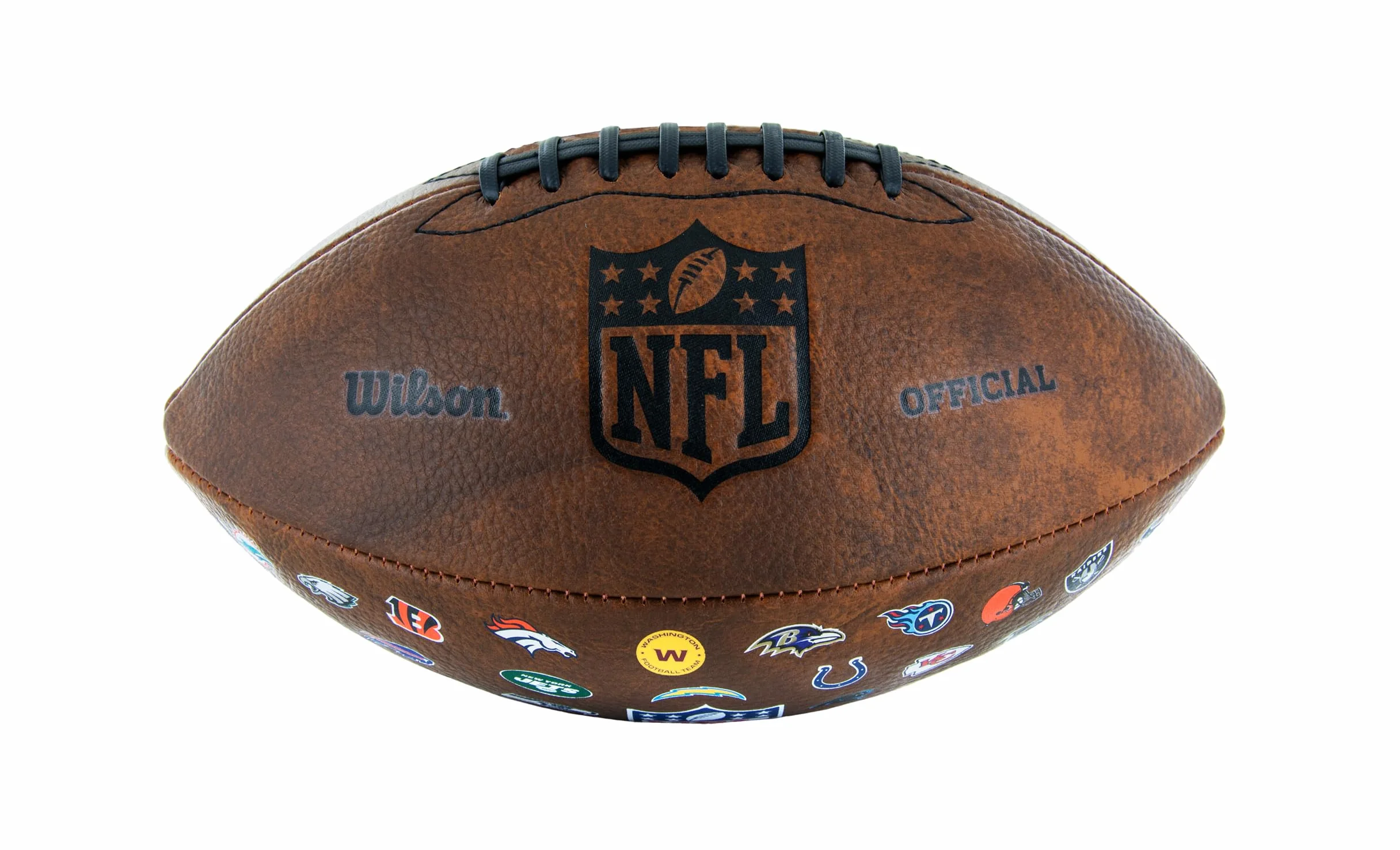 Wilson Pallone da calcio NFL Junior - 32 loghi di squadre per collezionisti e bambini - Finta pelle
