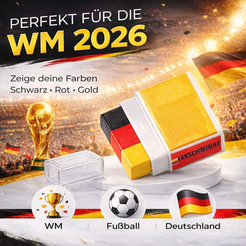 Matite da trucco Germania nero rosso giallo oro decorazione feste calcio Europeo 2024