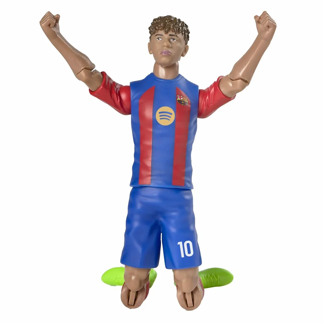 Megableu - Statuetta Calcio YAMAL - 20 cm - Grande Figura Calciatore Realistico & Articolato - Licenza Ufficiale - 10 Punti Articolazione - Giocattolo Calcio FC Barcellona - Idea Regalo Fan L. Yamal