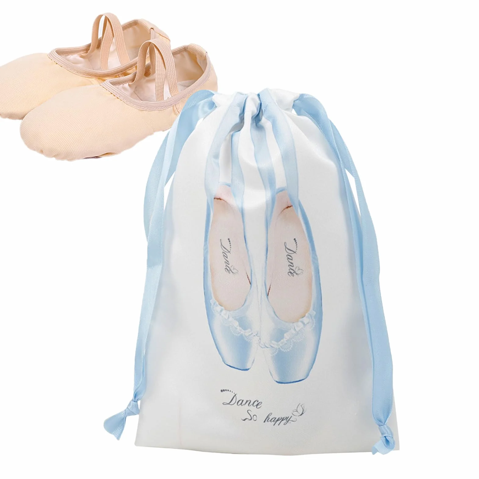 Borse da Scarpe Organizzatore con Chiusura a Cordino per Scarpe da Danza - Leggero Borsellino in Satin Antipolvere per Viaggio Palestra