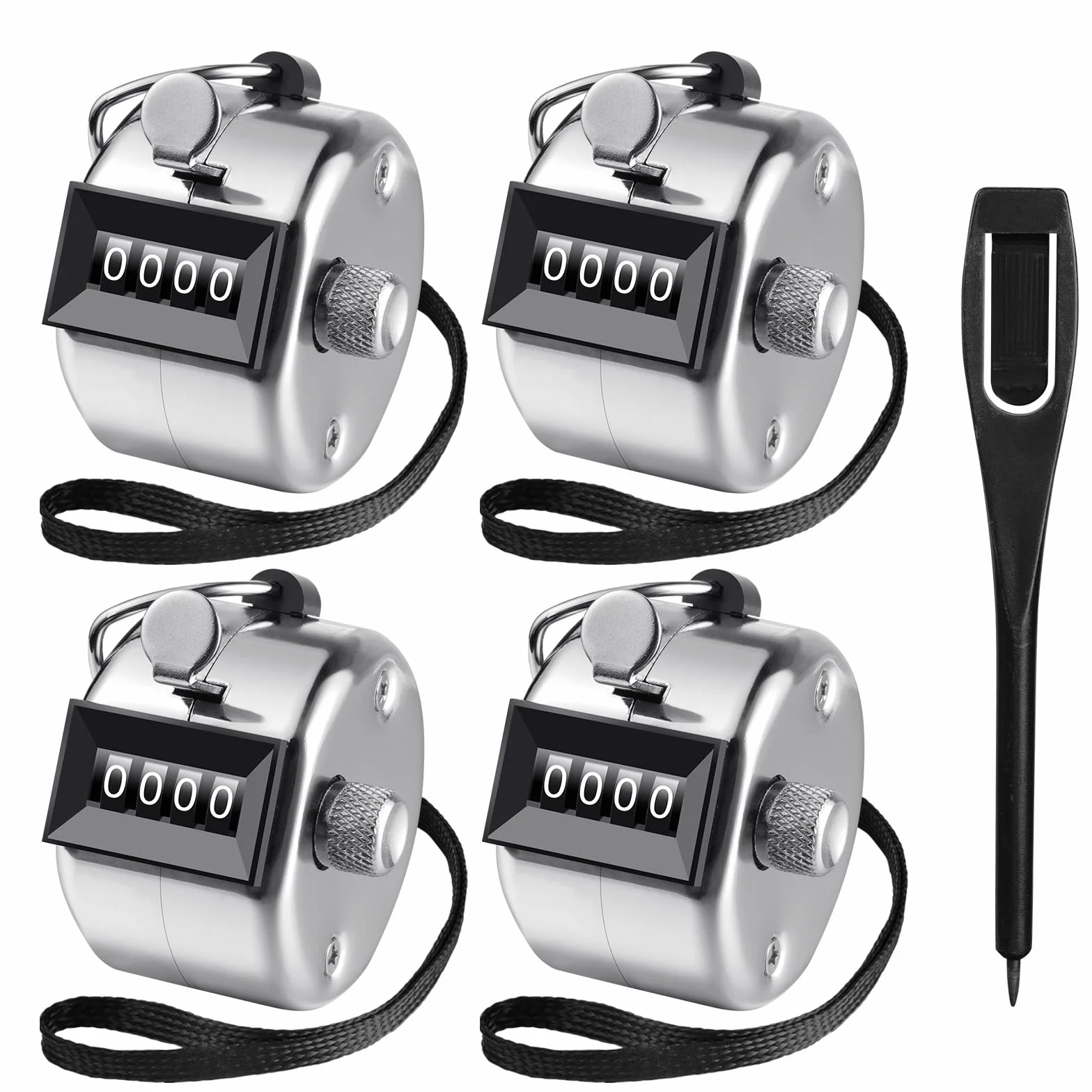 flintronic Contatore Conteggio Manuale Meccanico a 4 Cifre 9999 con Supporto Anello Dito